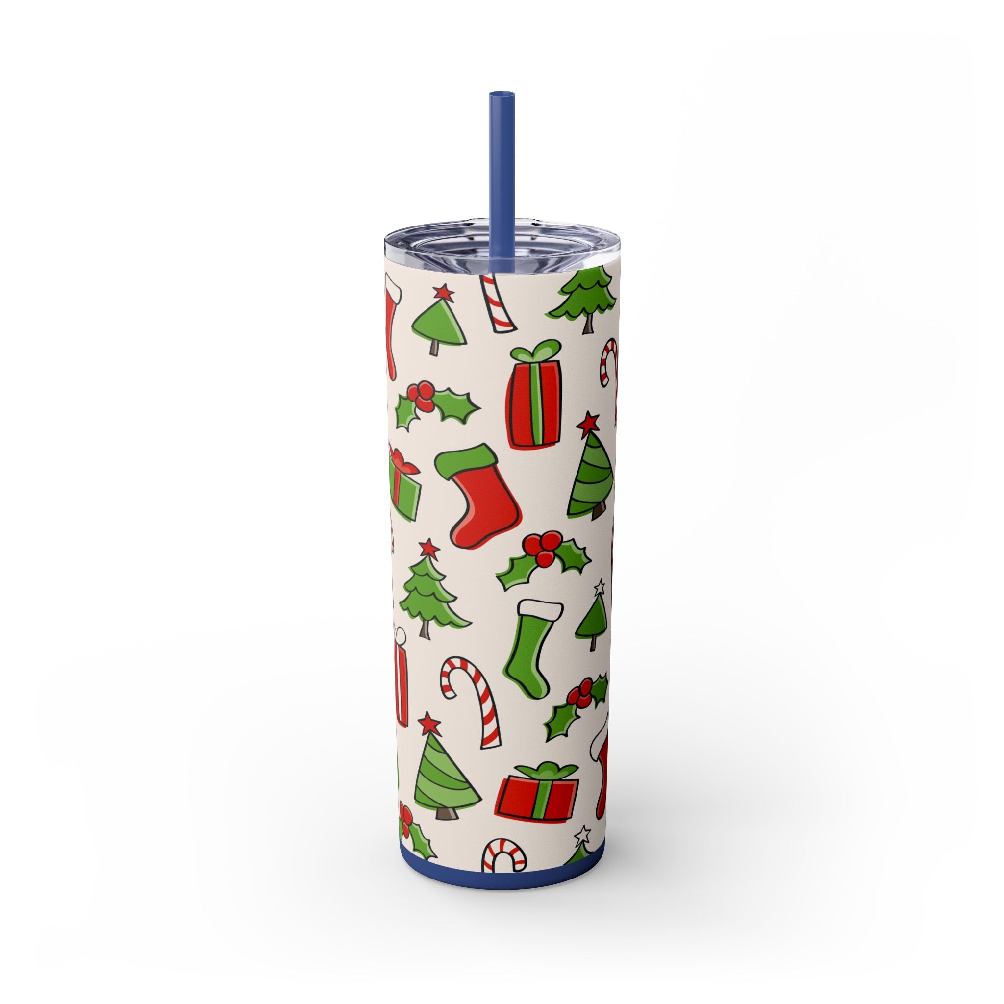 Chill & Sip: 20oz Stainless Steel Skinny Tumbler with Straw
