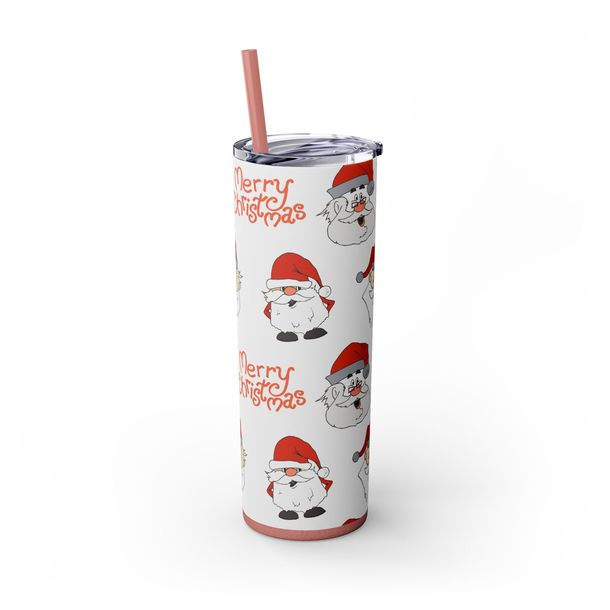 Santa's Cheer 20oz Stainless Steel Skinny Tumbler with Straw