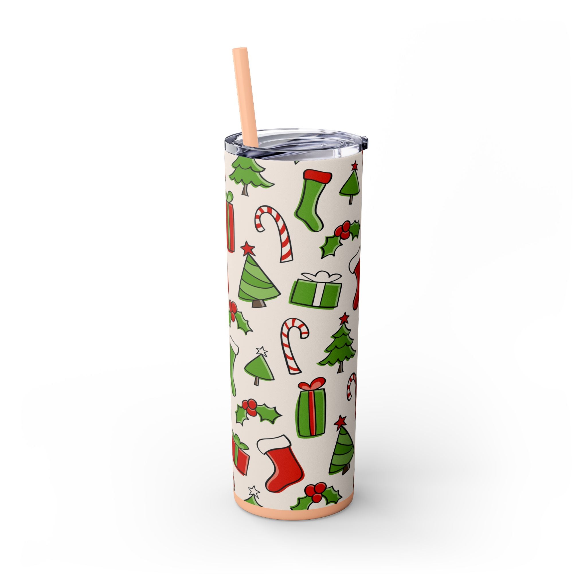 Chill & Sip: 20oz Stainless Steel Skinny Tumbler with Straw