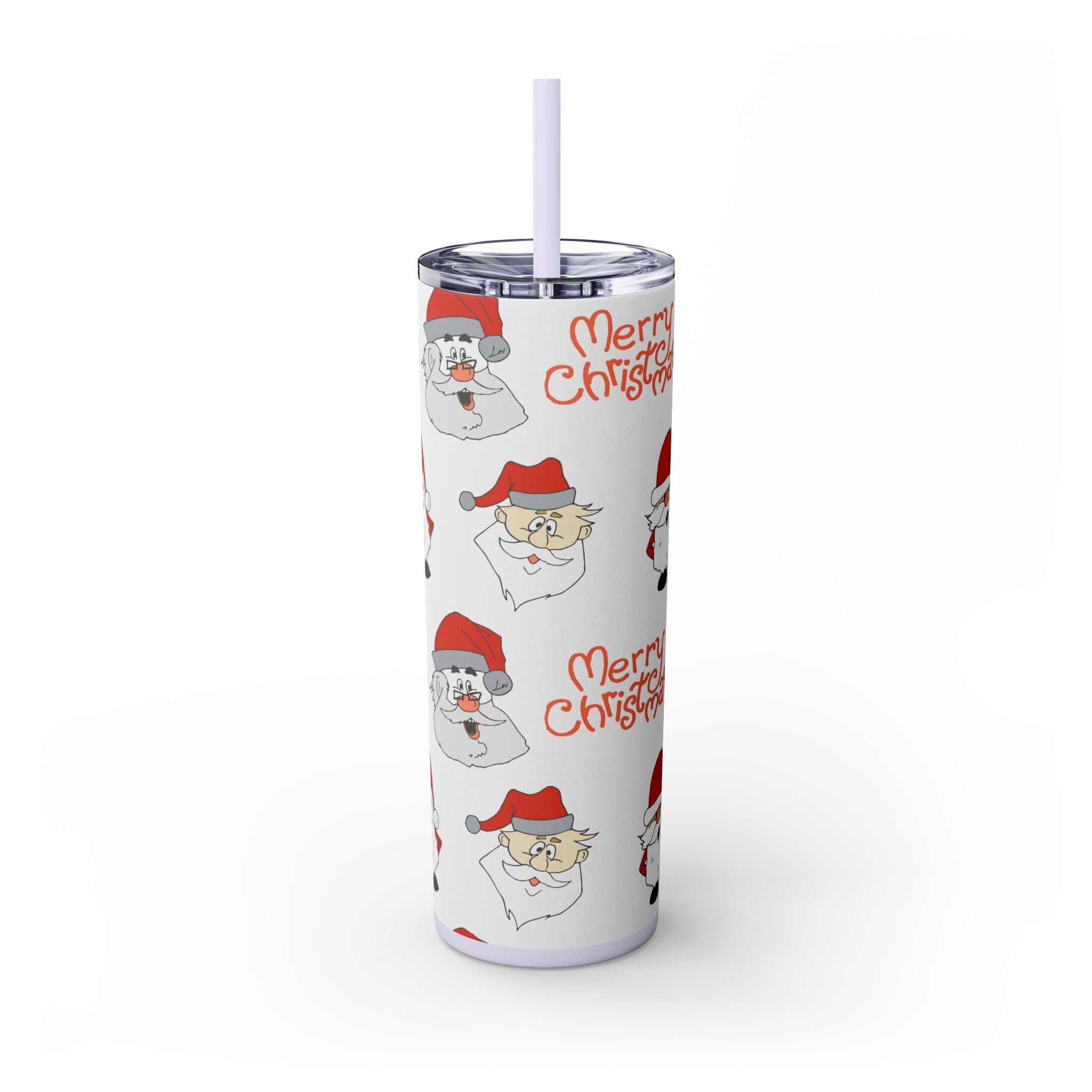 Santa's Cheer 20oz Stainless Steel Skinny Tumbler with Straw
