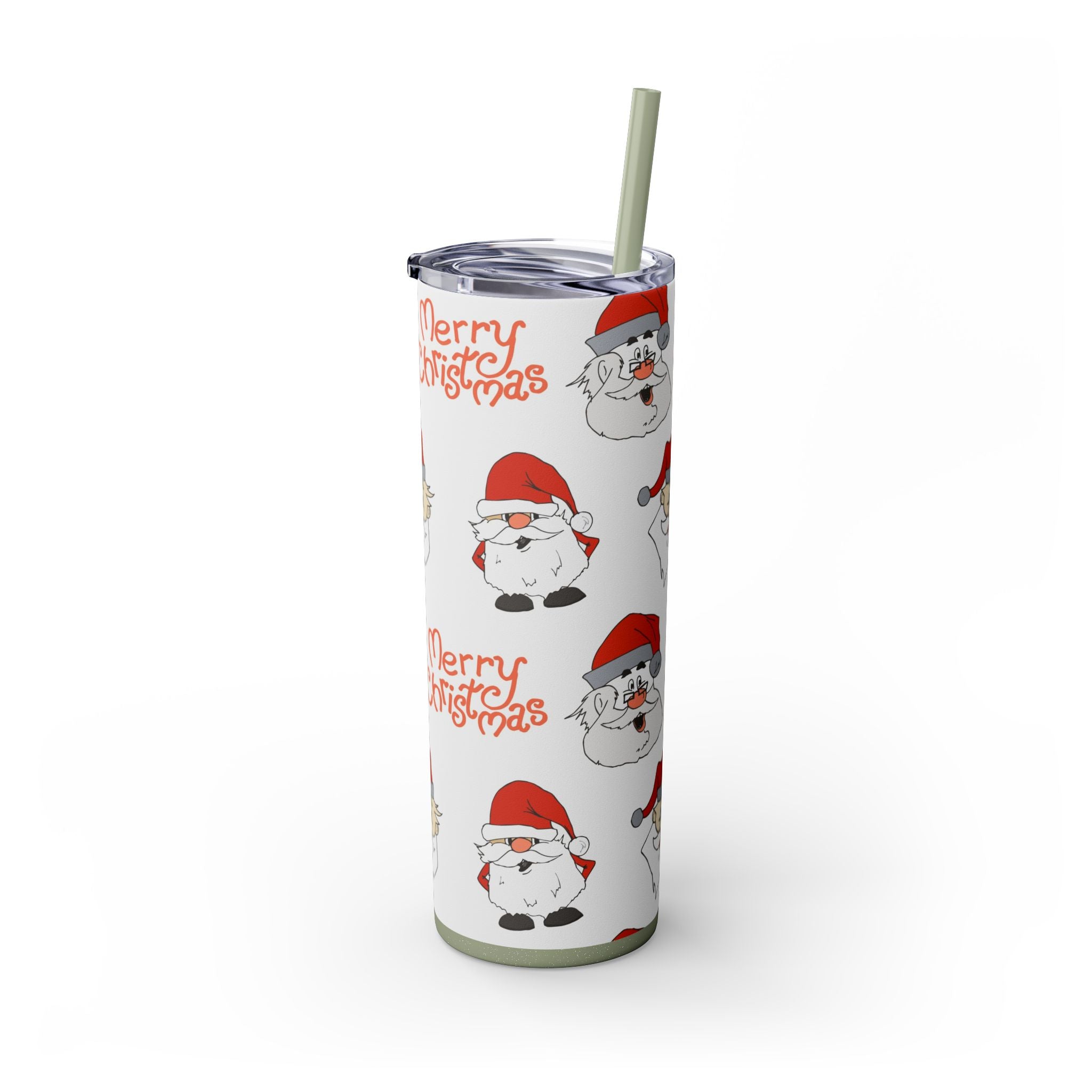 Santa's Cheer 20oz Stainless Steel Skinny Tumbler with Straw