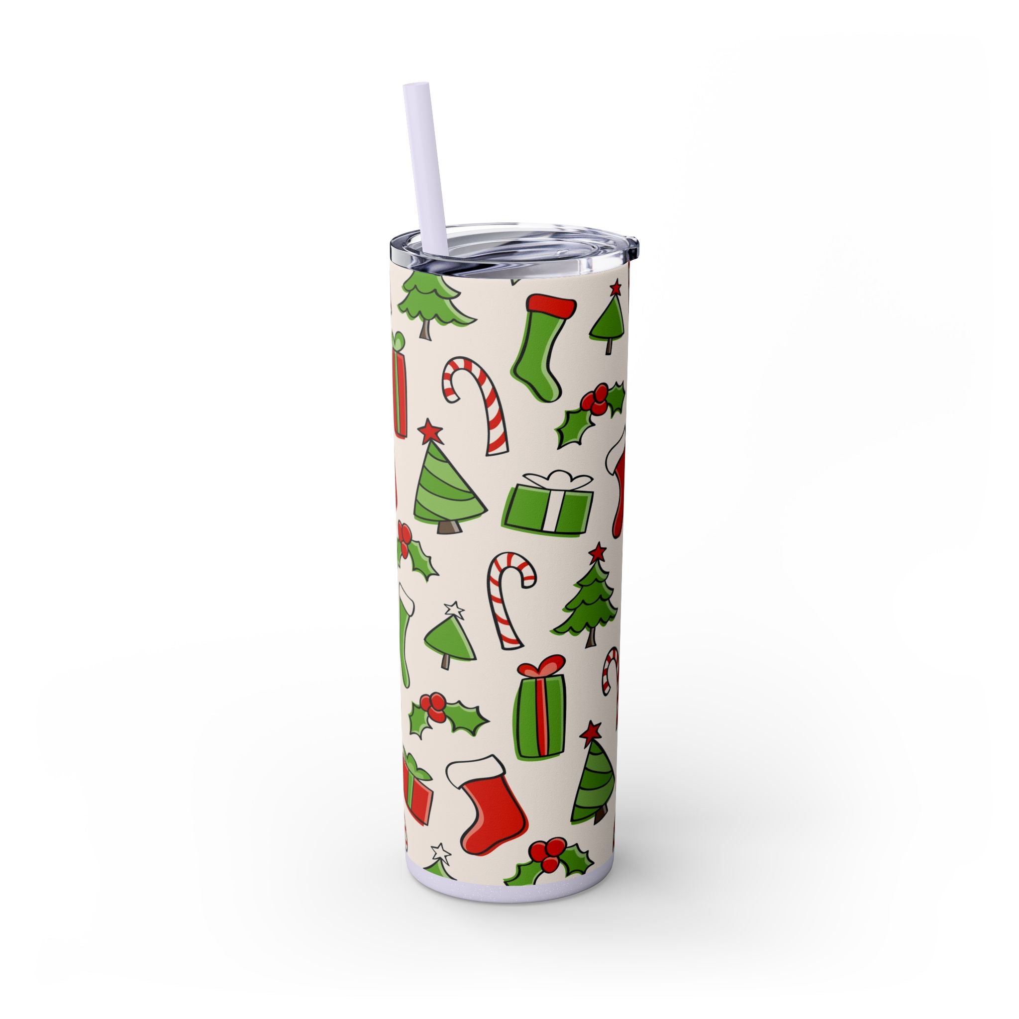 Chill & Sip: 20oz Stainless Steel Skinny Tumbler with Straw