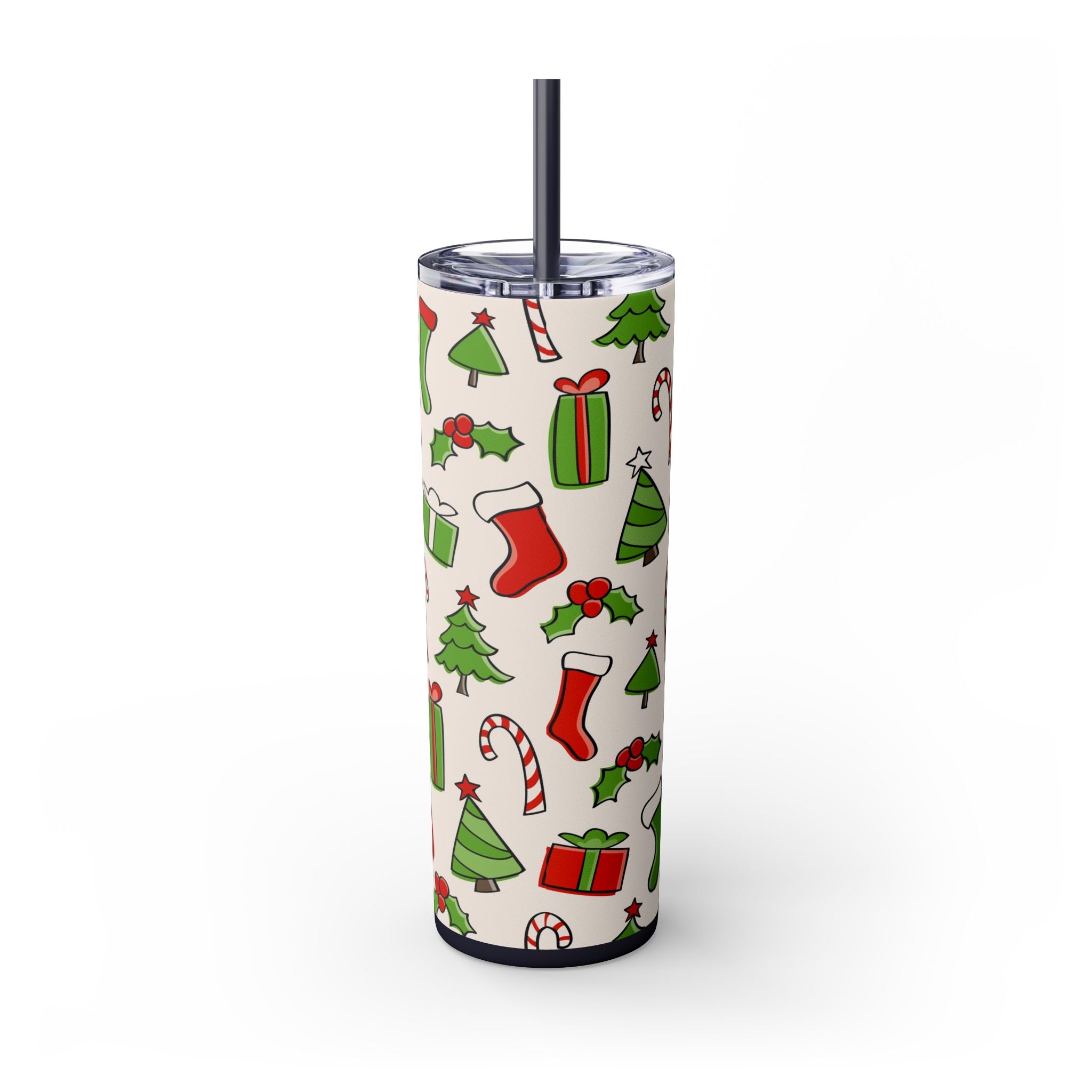Chill & Sip: 20oz Stainless Steel Skinny Tumbler with Straw