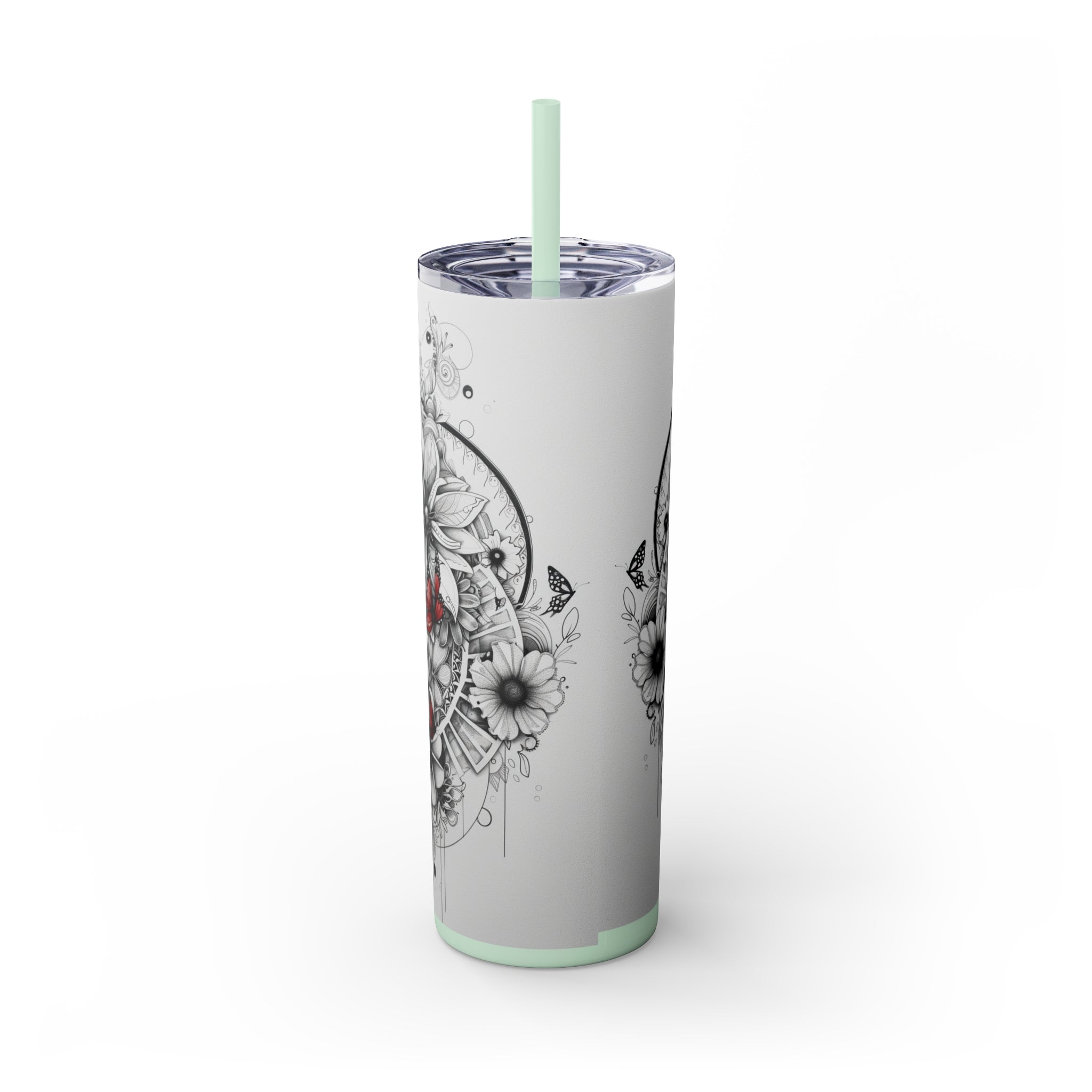 Skinny Tumbler with Straw, 20oz - Floral Designer