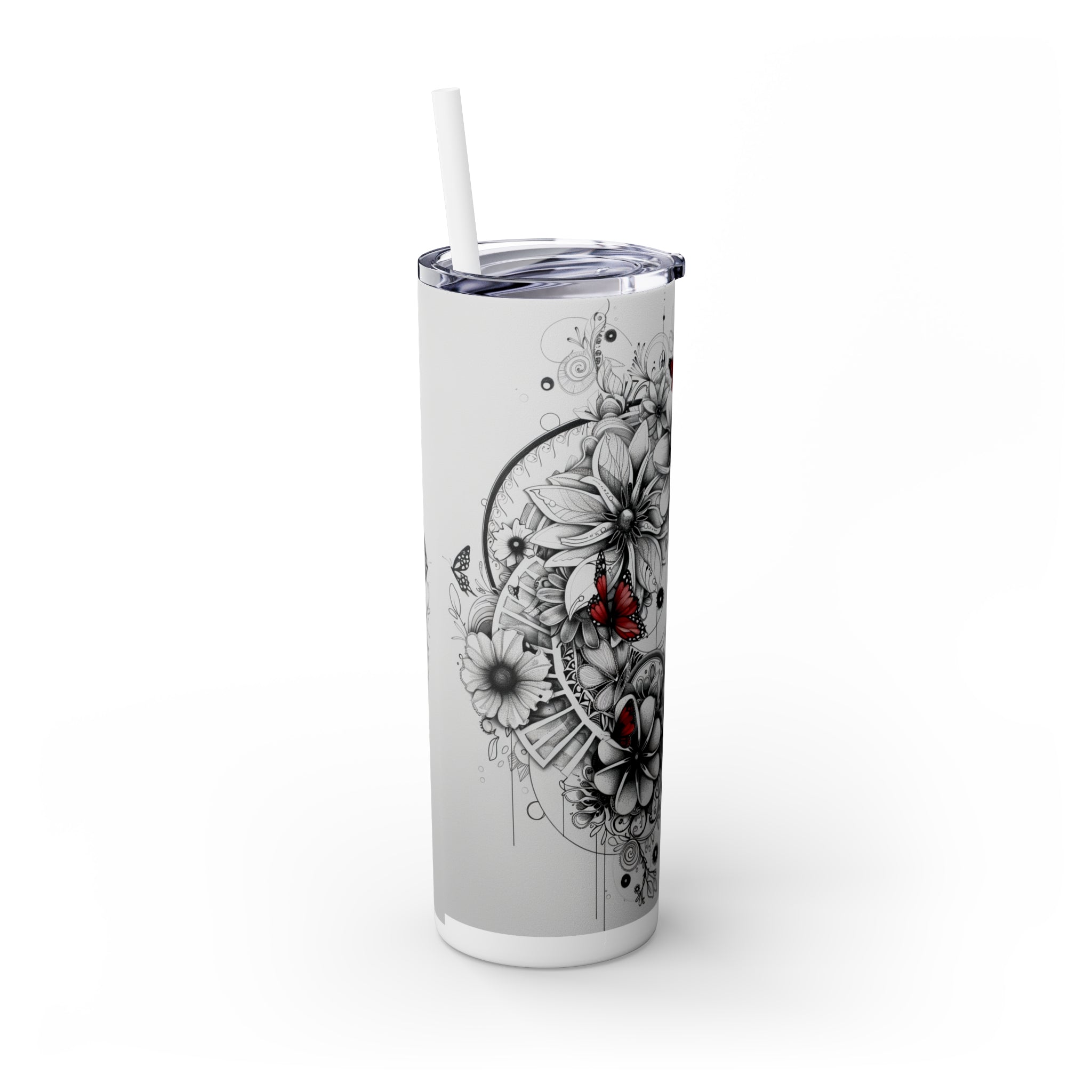 Skinny Tumbler with Straw, 20oz - Floral Designer