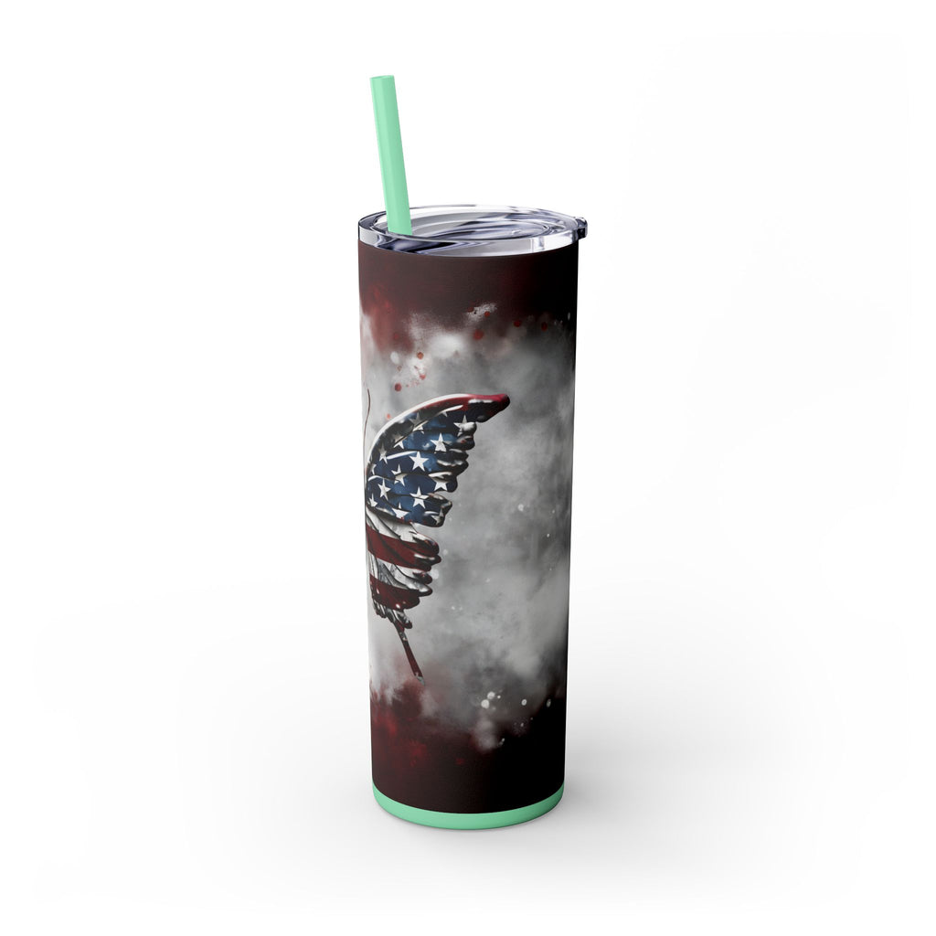 20oz Skinny Tumbler: Elegant Butterfly Design