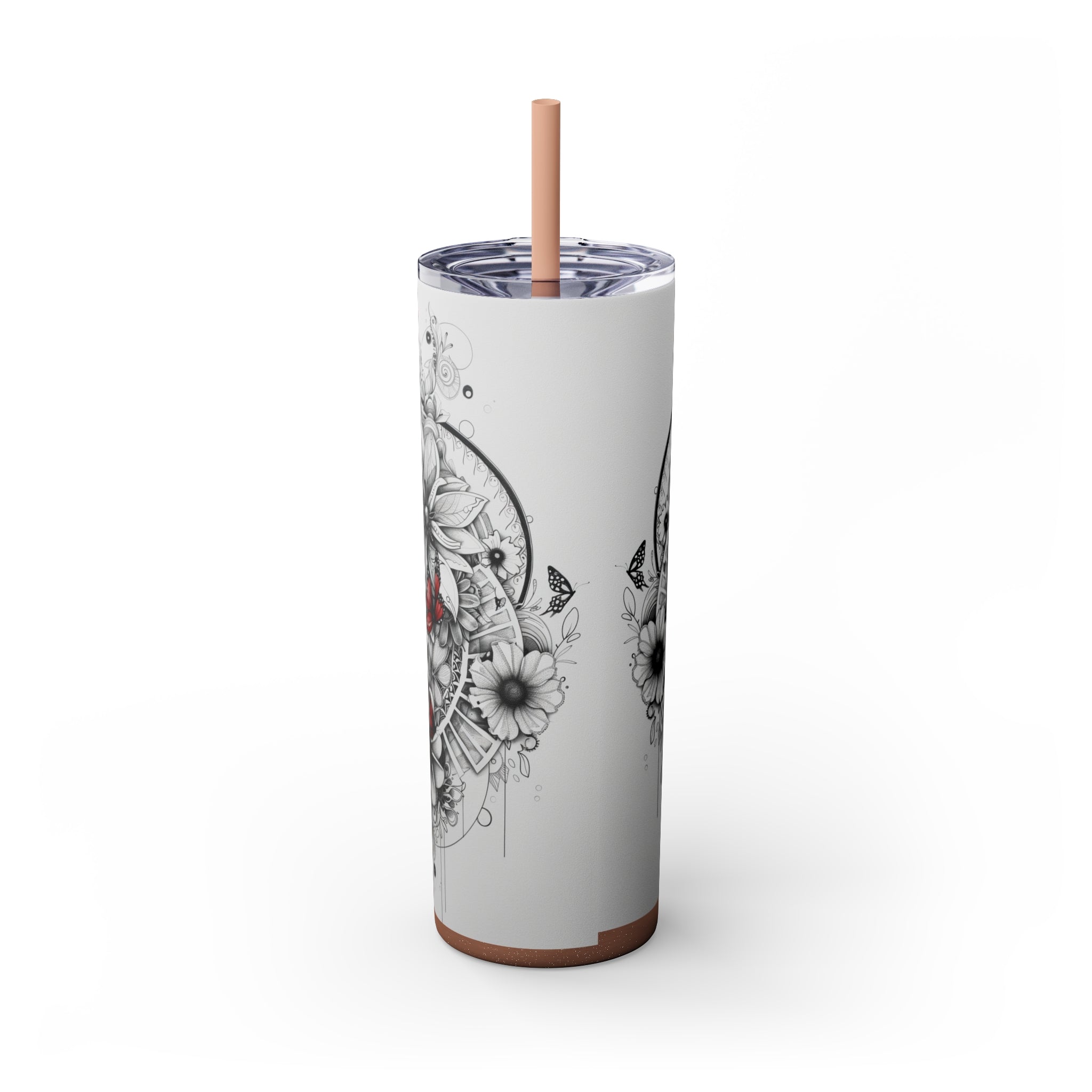 Skinny Tumbler with Straw, 20oz - Floral Designer