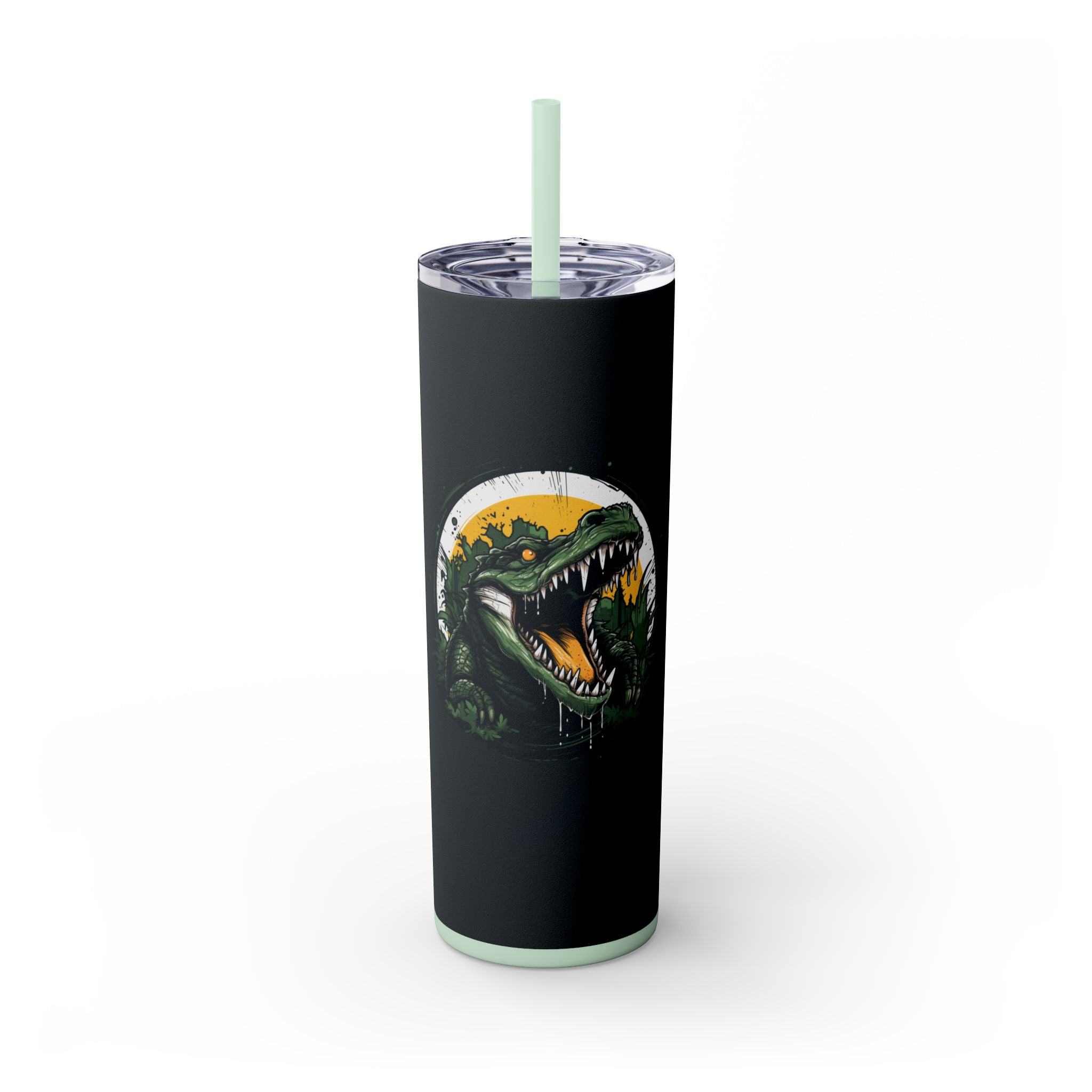 20oz Skinny Tumbler: Crocodile Print for Every Sip