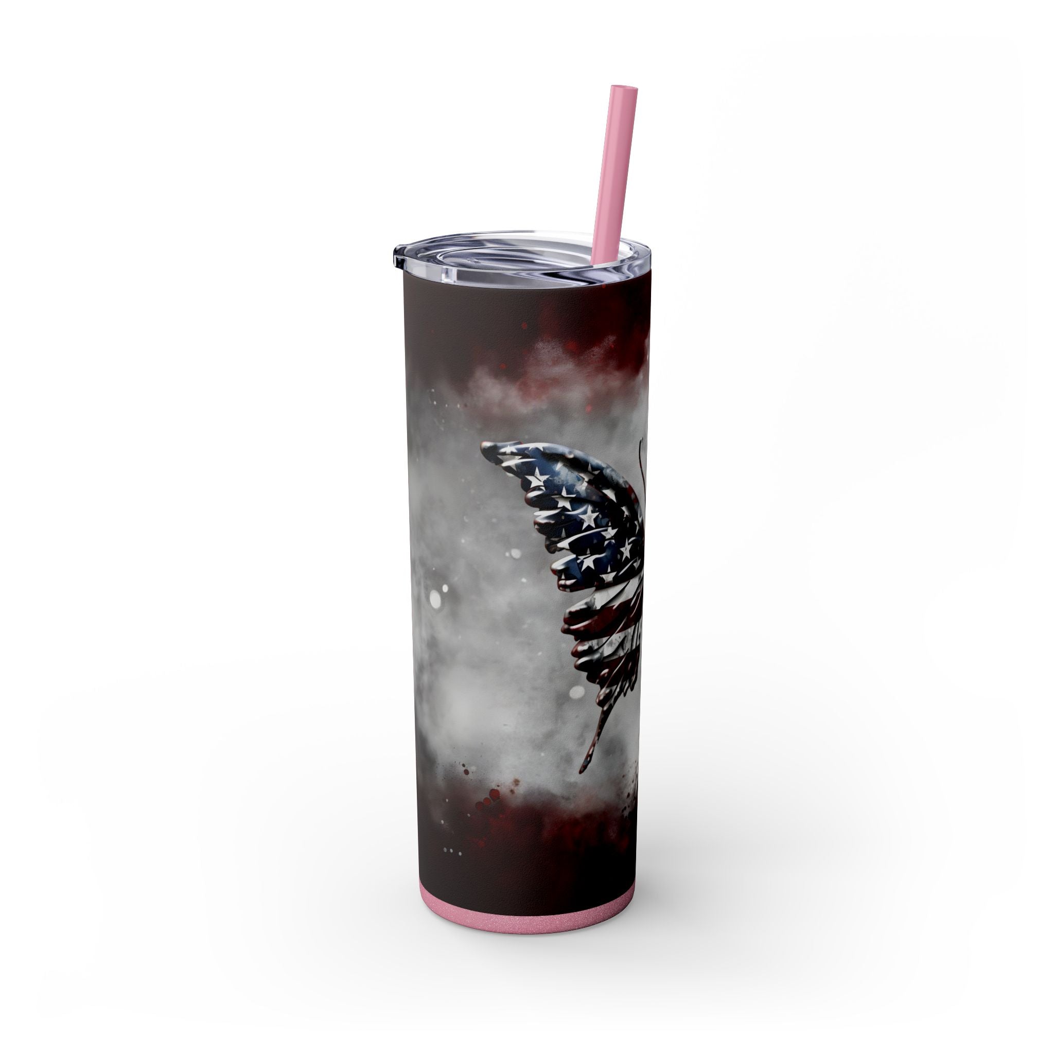 20oz Skinny Tumbler: Elegant Butterfly Design