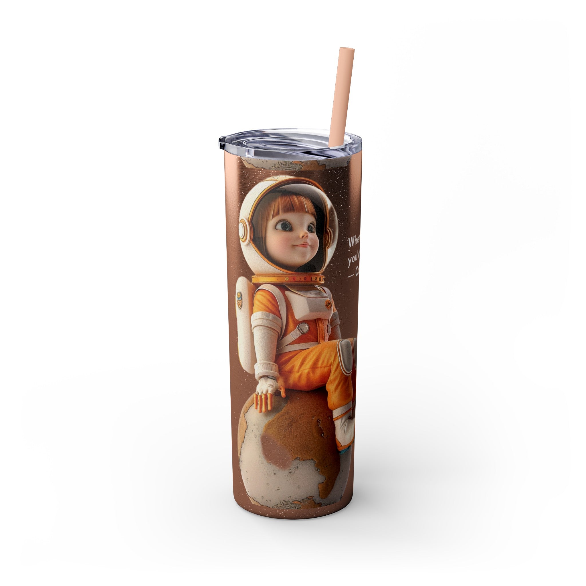 Skinny Tumbler with Straw, 20oz -Astronut