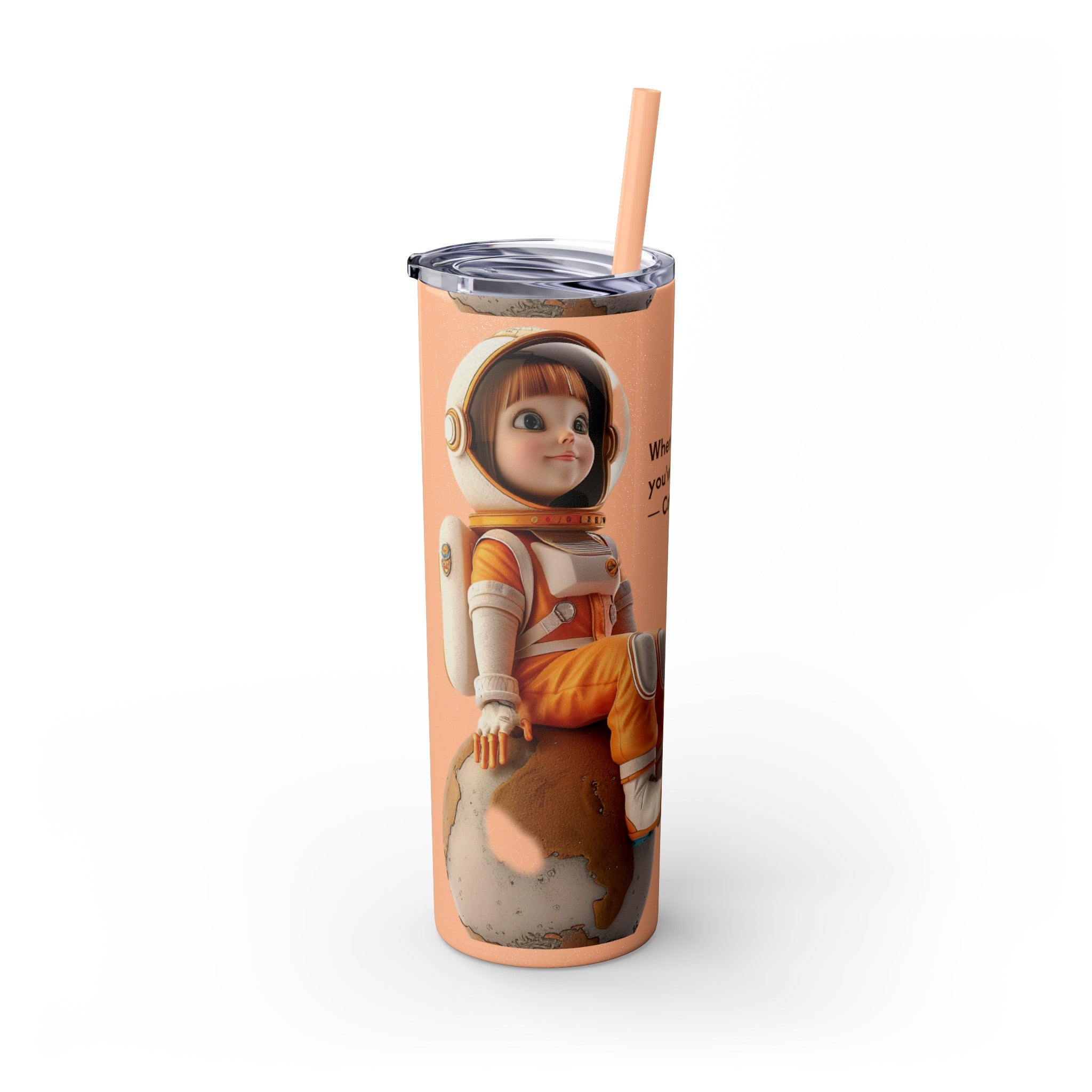 Skinny Tumbler with Straw, 20oz -Astronut