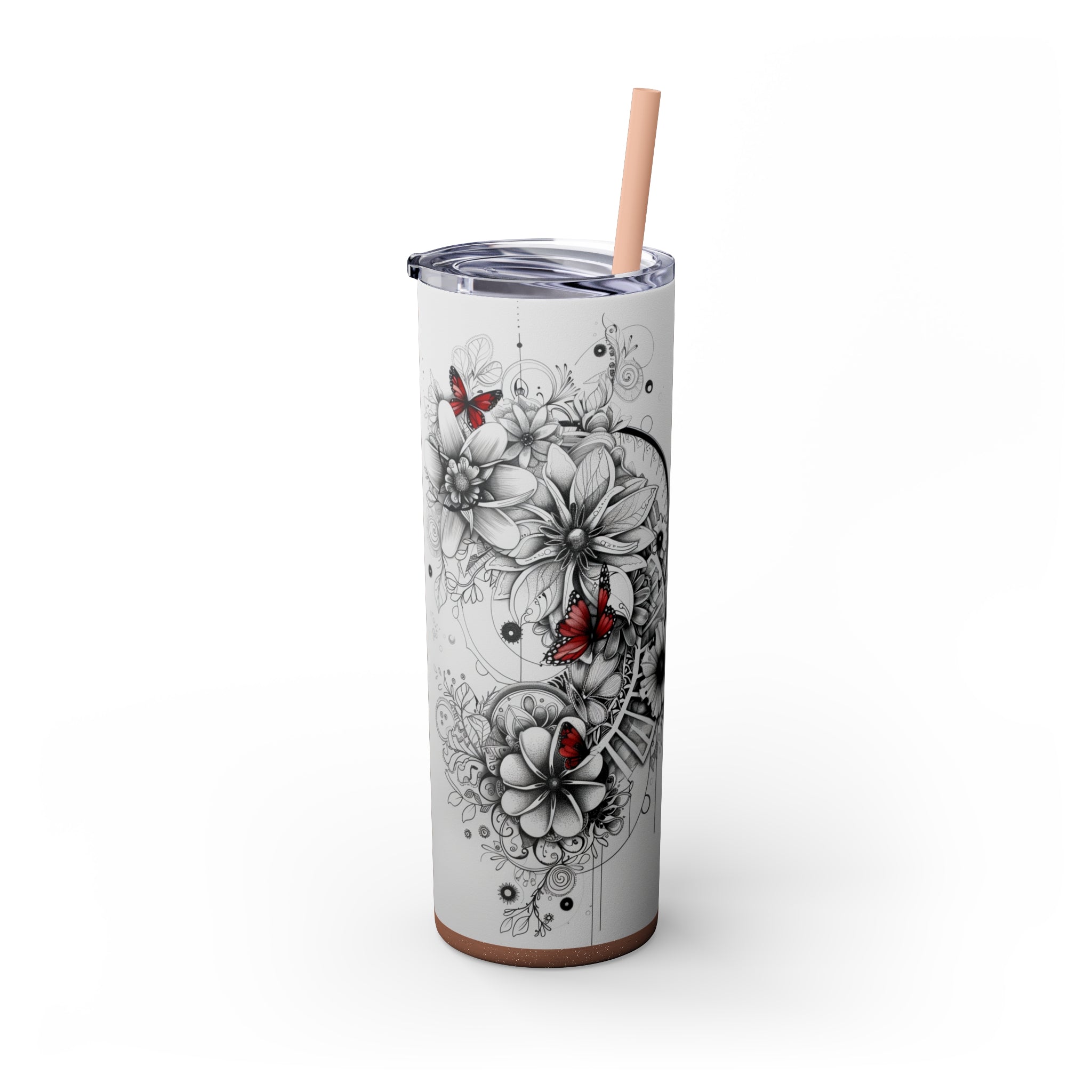 Skinny Tumbler with Straw, 20oz - Floral Designer