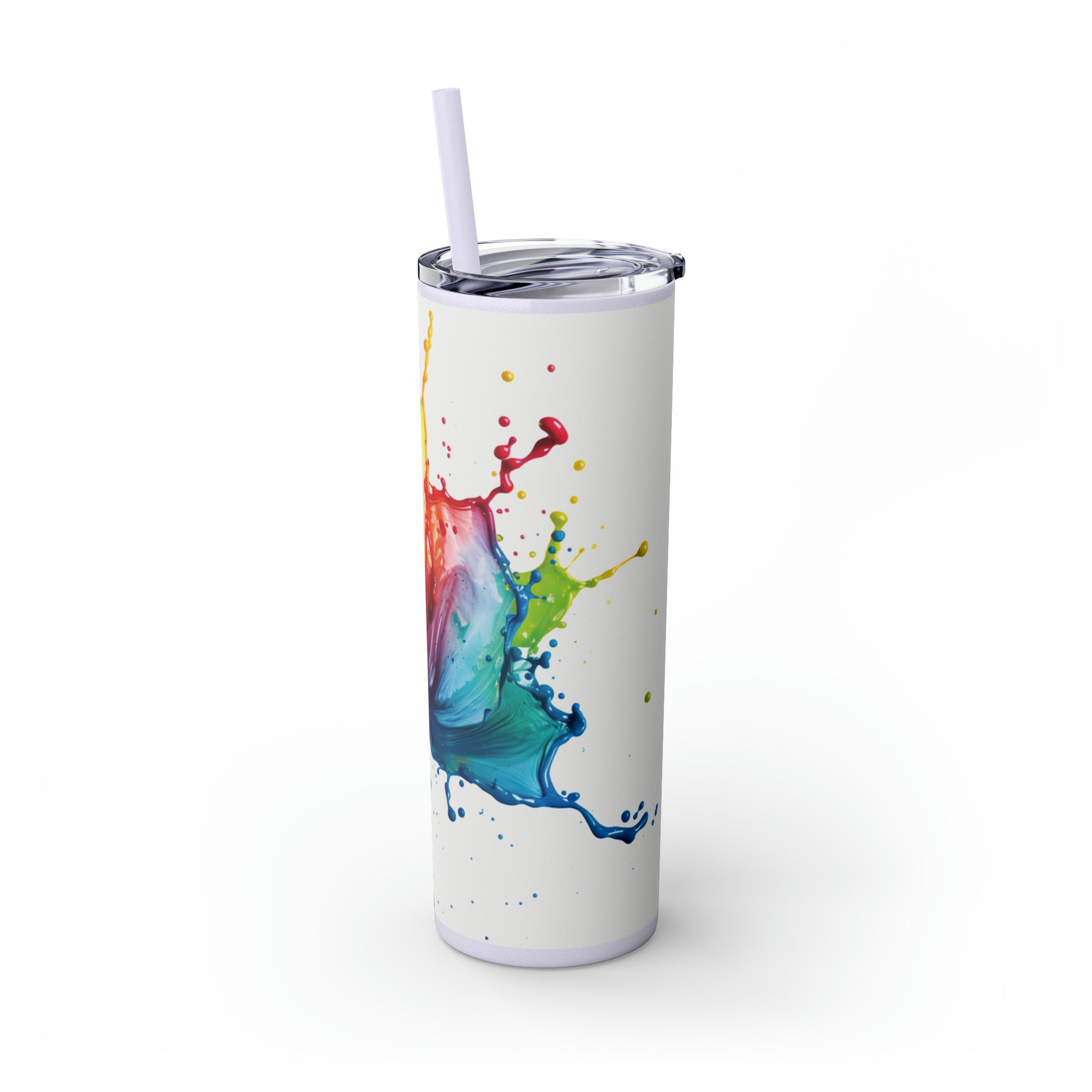 Skinny Tumbler with Straw, 20oz- Splash