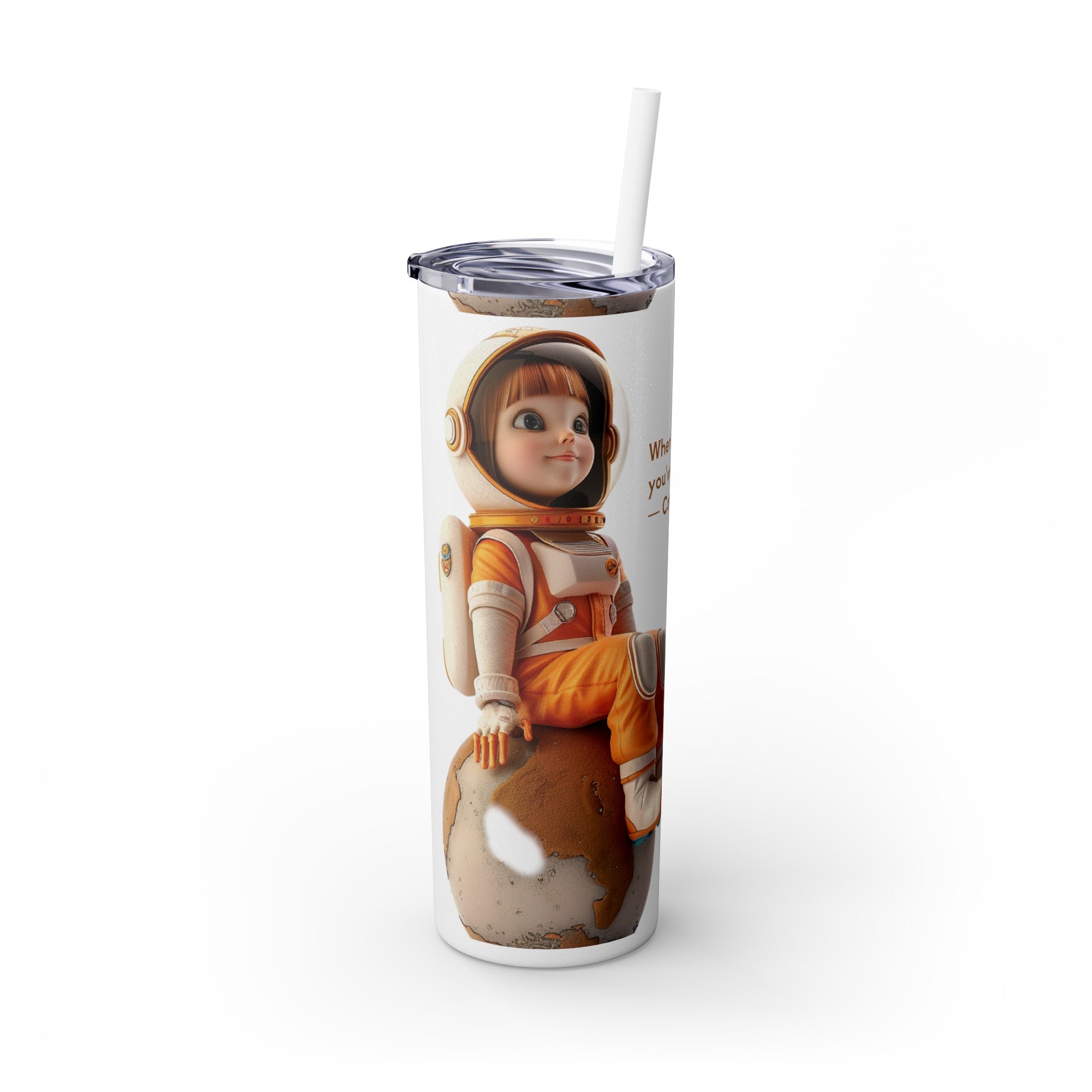 Skinny Tumbler with Straw, 20oz -Astronut