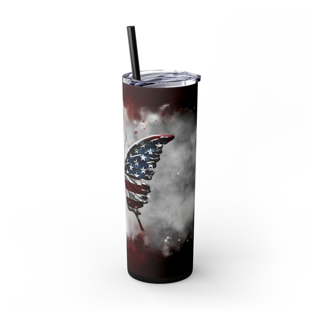 20oz Skinny Tumbler: Elegant Butterfly Design