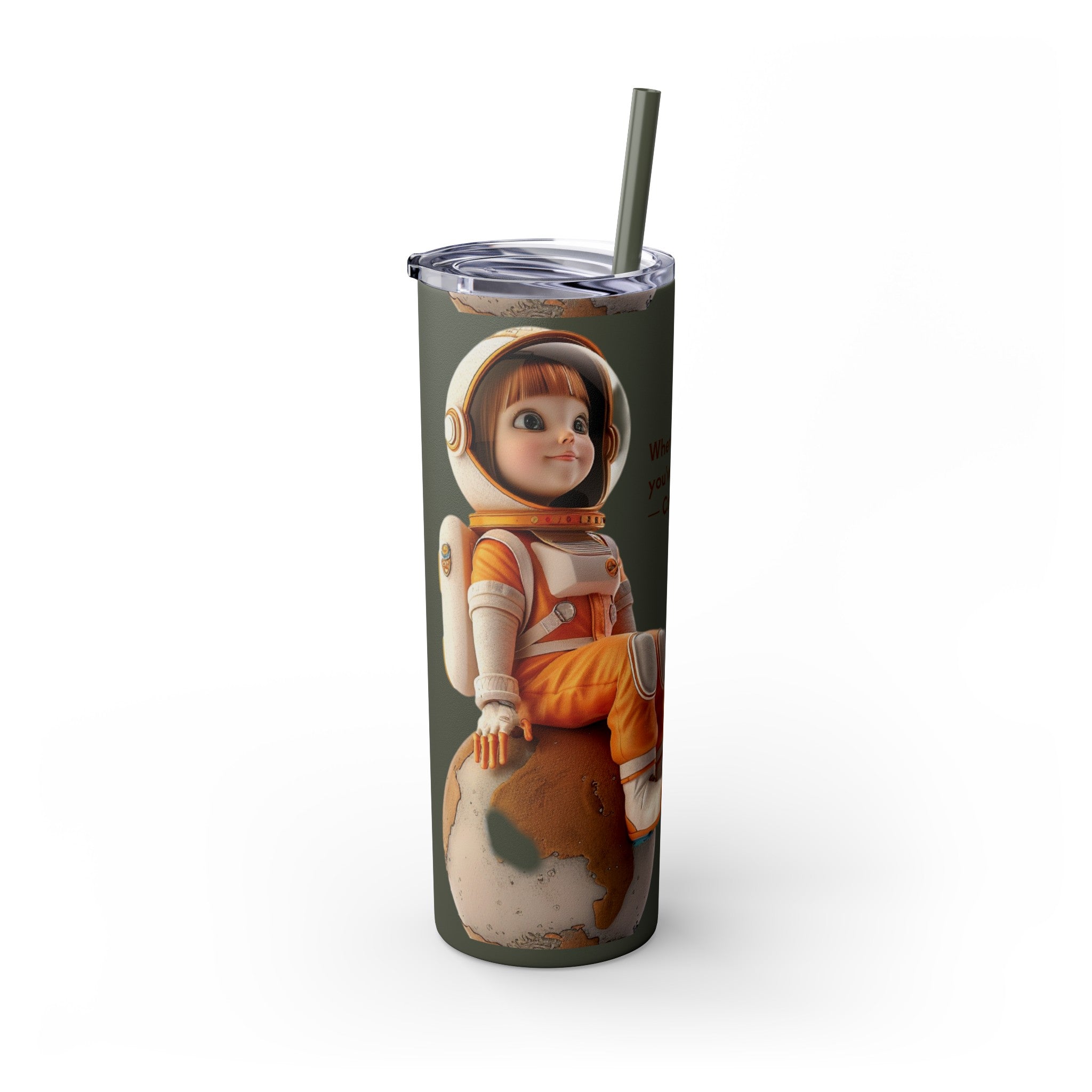 Skinny Tumbler with Straw, 20oz -Astronut