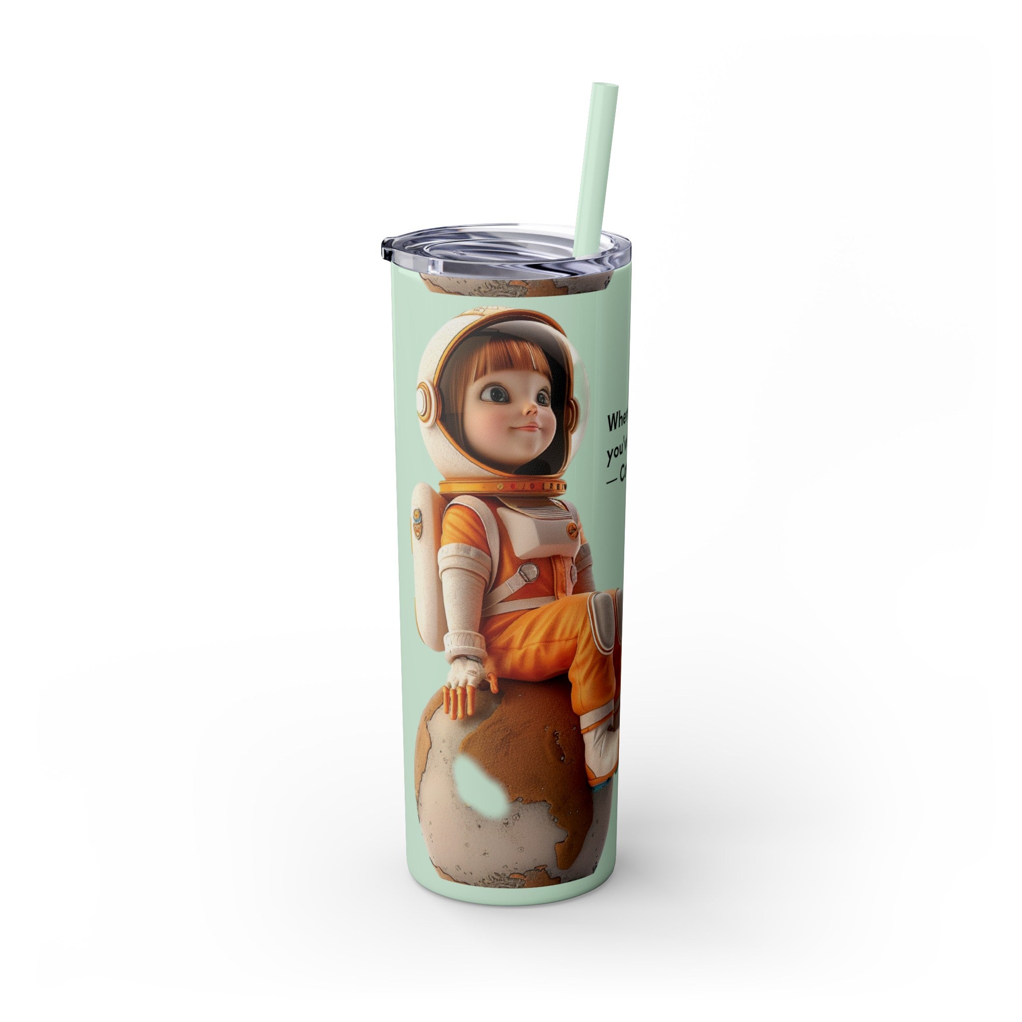 Skinny Tumbler with Straw, 20oz -Astronut