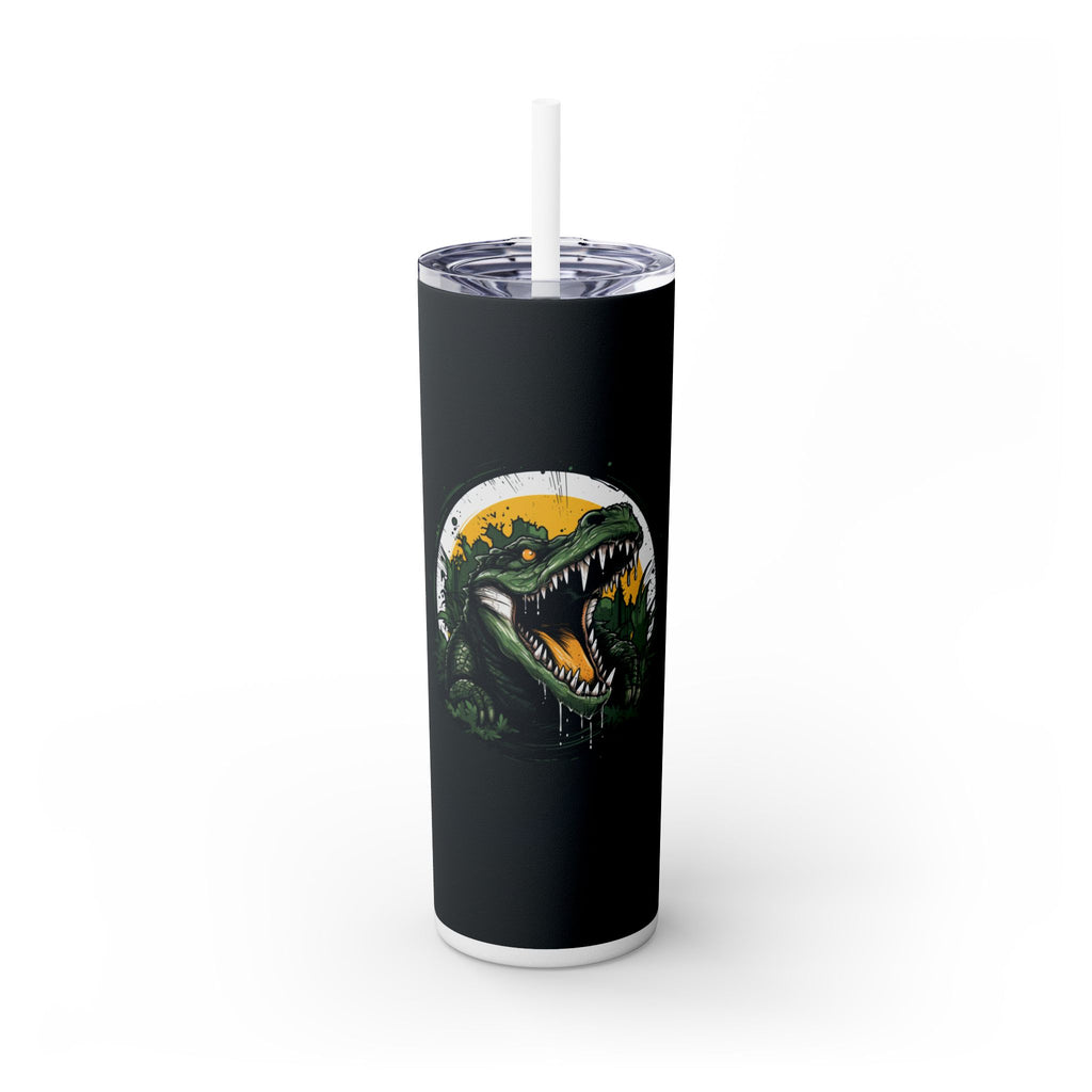 20oz Skinny Tumbler: Crocodile Print for Every Sip