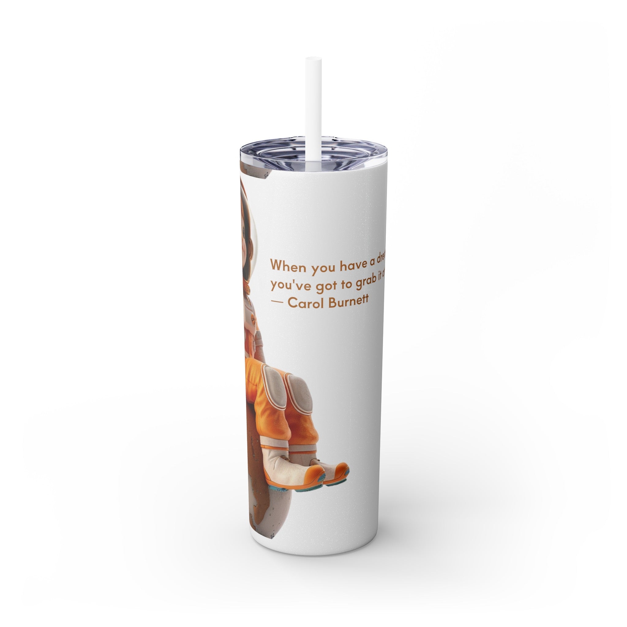 Skinny Tumbler with Straw, 20oz -Astronut