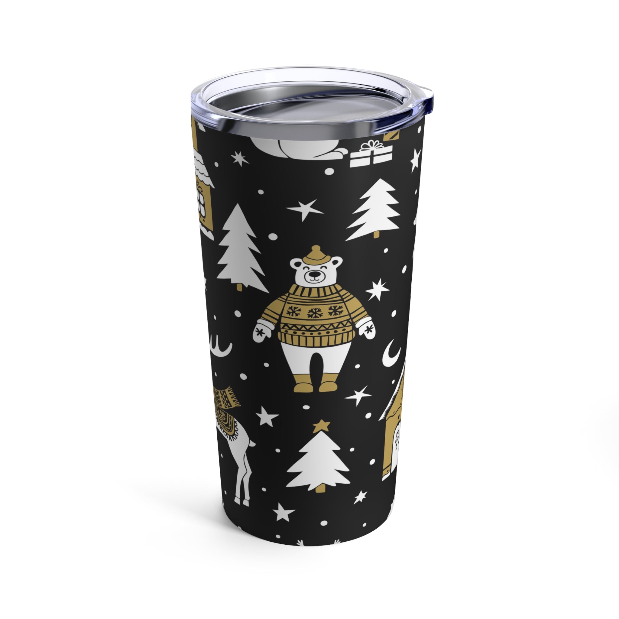 20oz Christmas Themed Stainless Steel Tumbler with Glossy Finish
