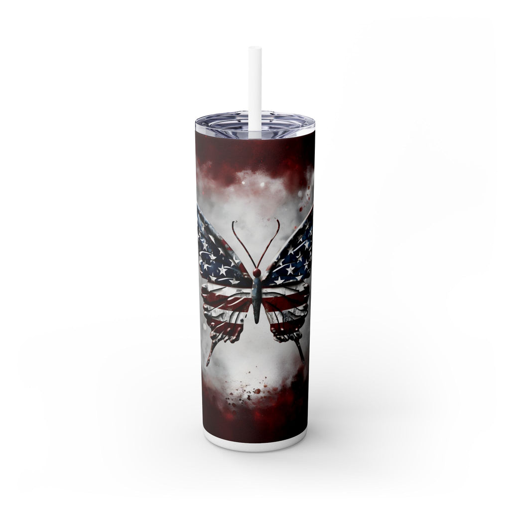 20oz Skinny Tumbler: Elegant Butterfly Design