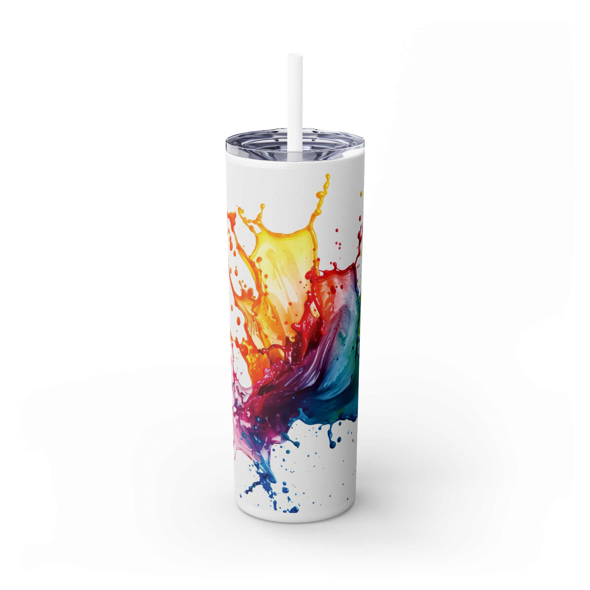 Skinny Tumbler with Straw, 20oz- Splash