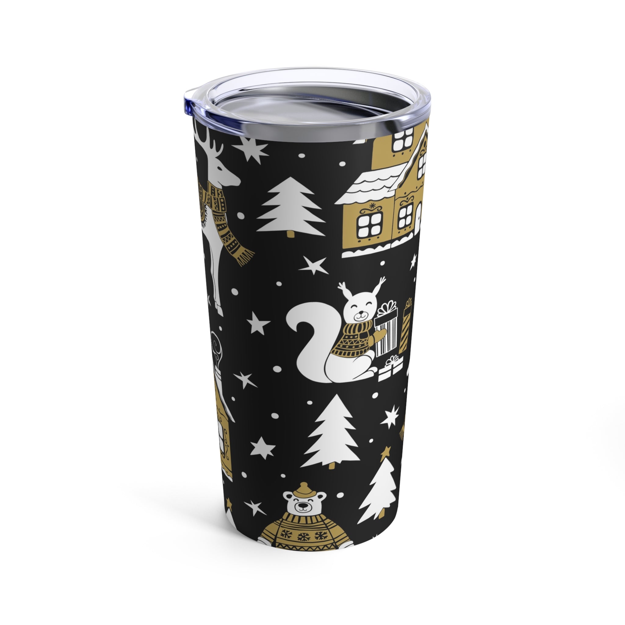 20oz Christmas Themed Stainless Steel Tumbler with Glossy Finish