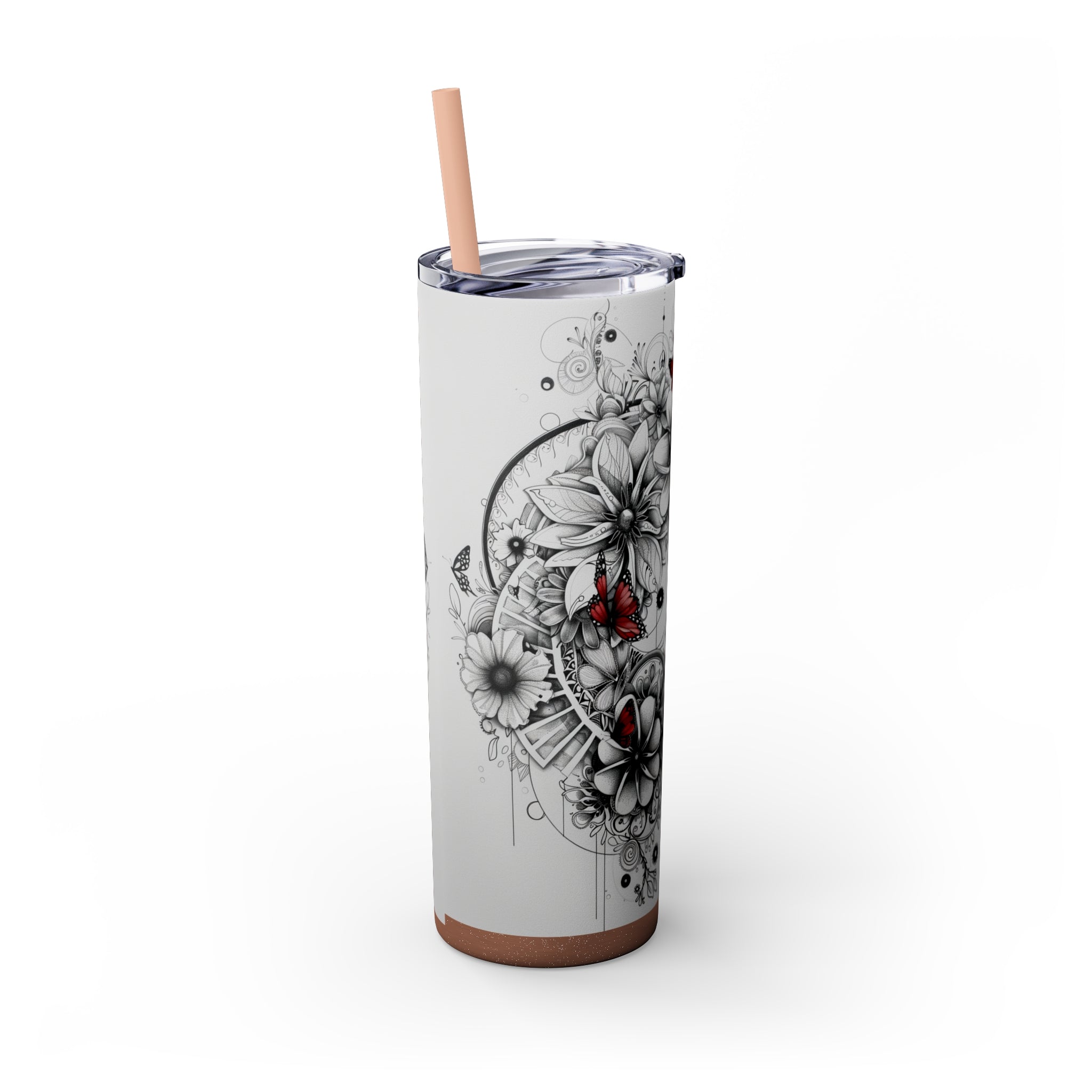 Skinny Tumbler with Straw, 20oz - Floral Designer