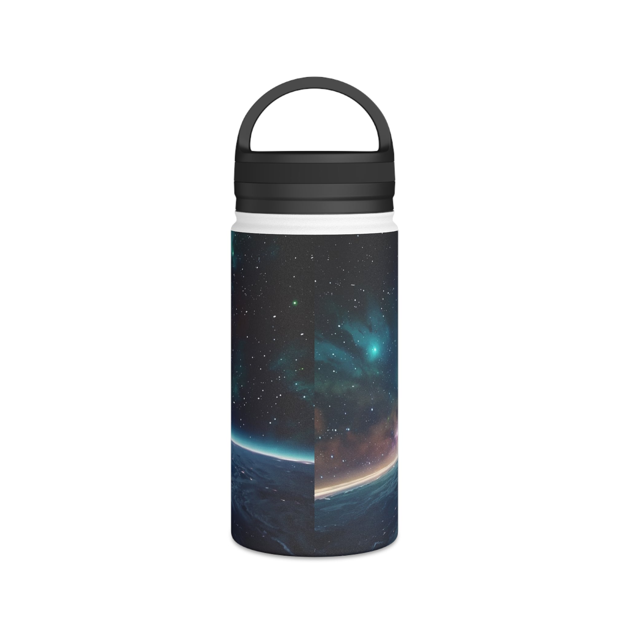 Stainless Steel Water Bottle, Handle Lid - Cosmic Adventure