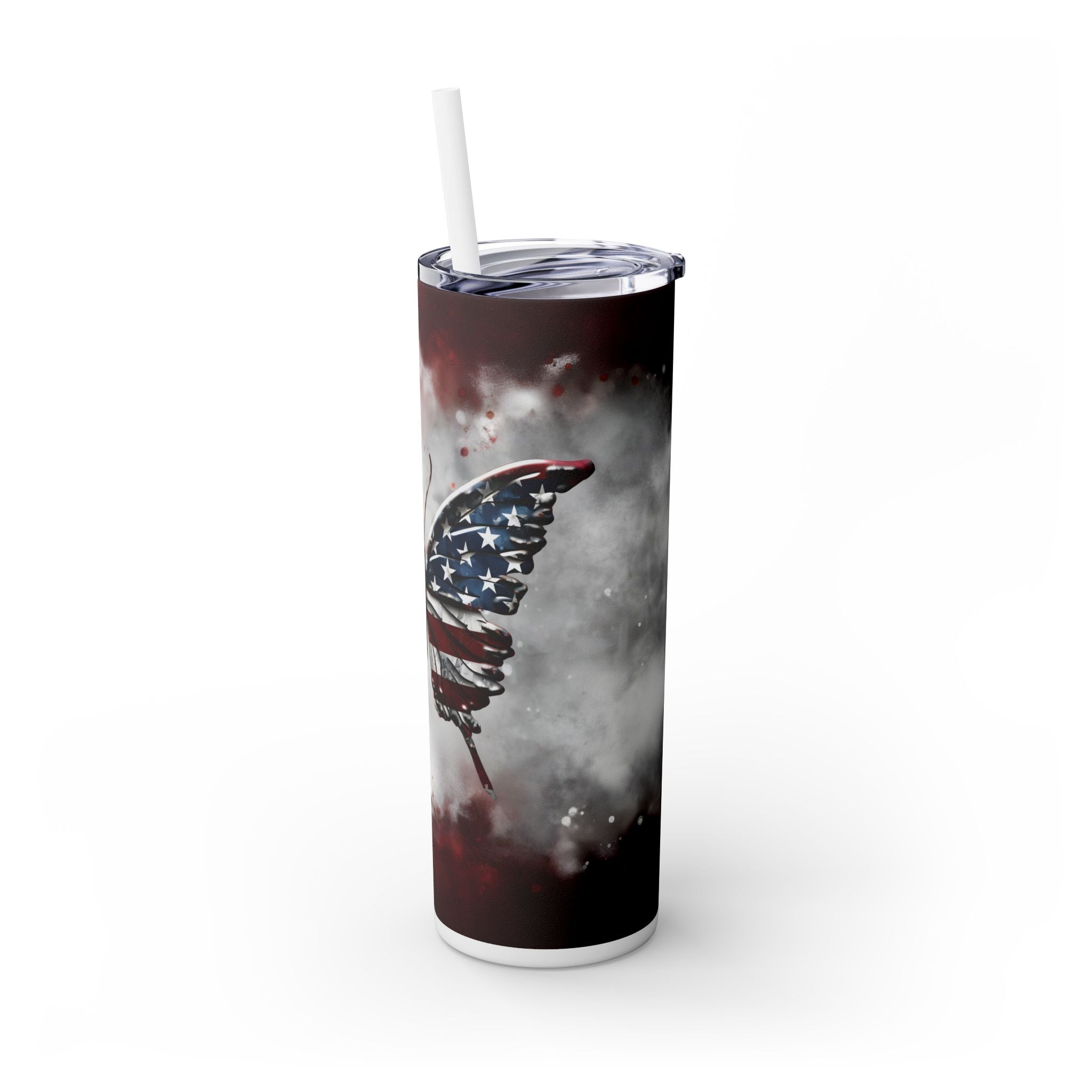 20oz Skinny Tumbler: Elegant Butterfly Design