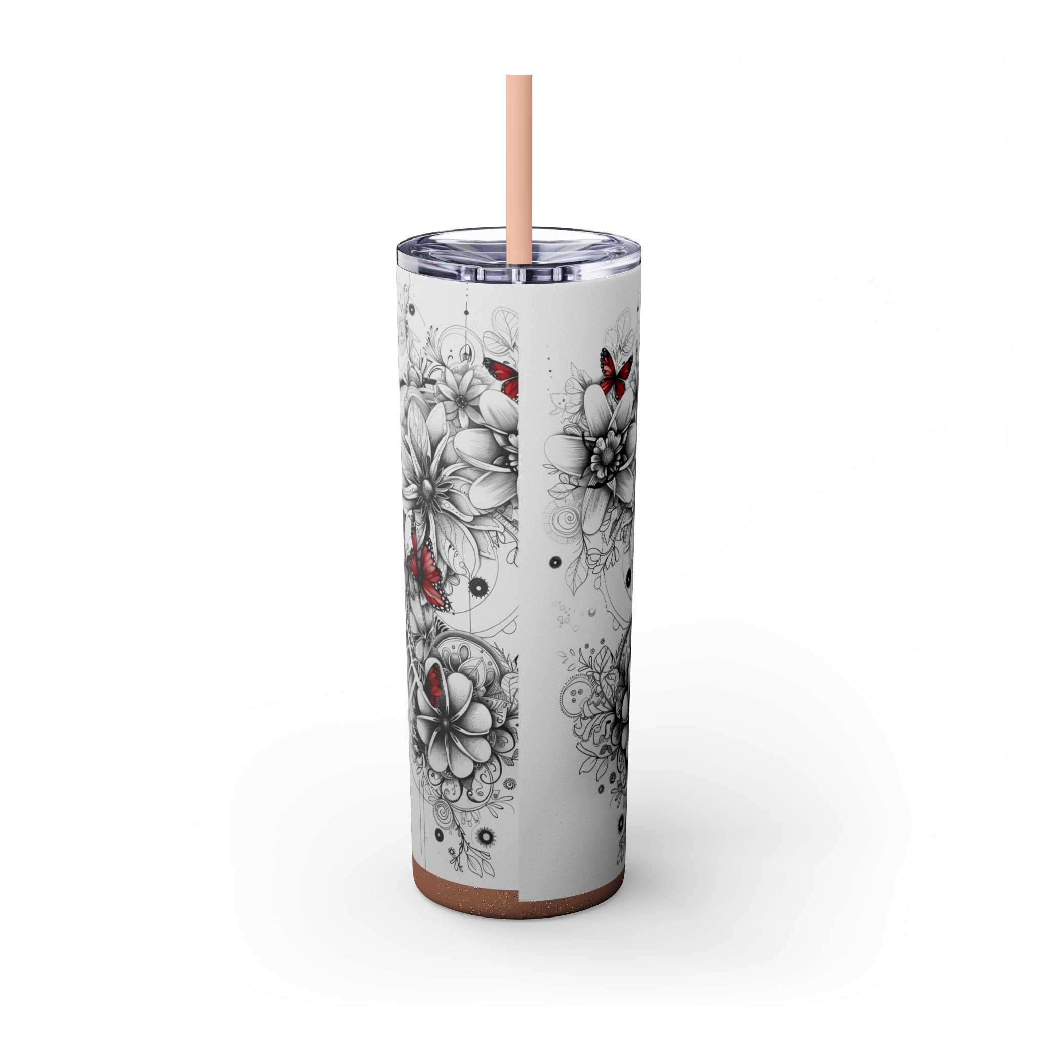 Skinny Tumbler with Straw, 20oz - Floral Designer