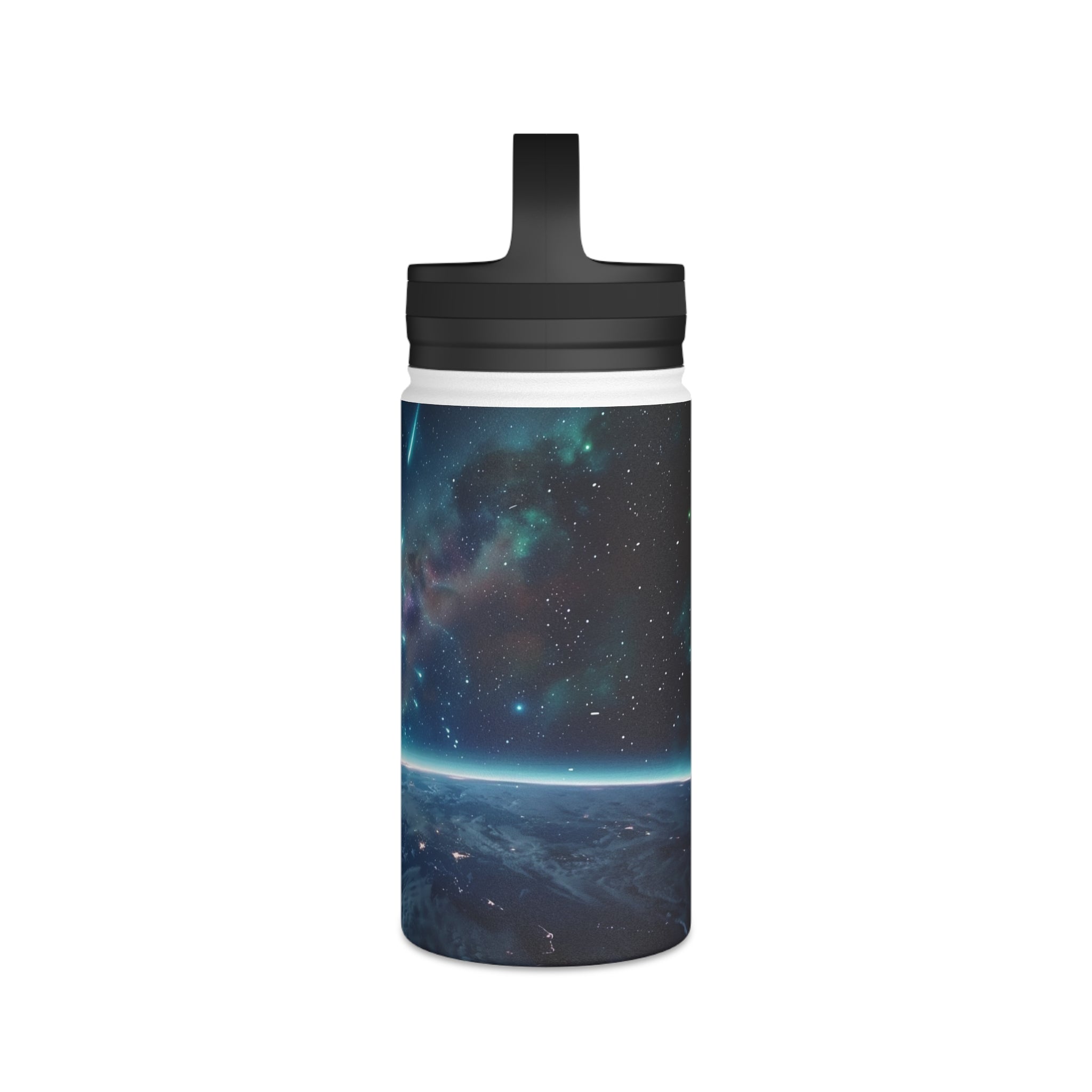 Stainless Steel Water Bottle, Handle Lid - Cosmic Adventure