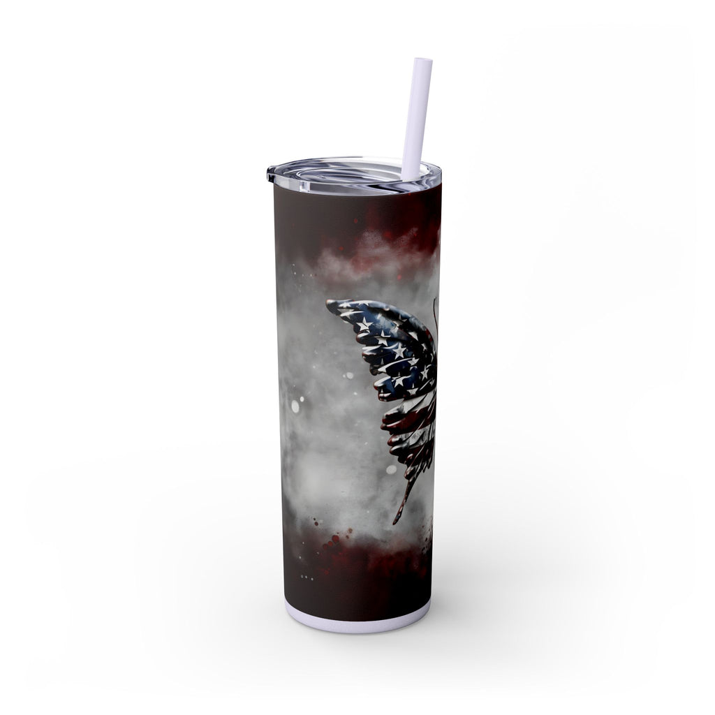 20oz Skinny Tumbler: Elegant Butterfly Design