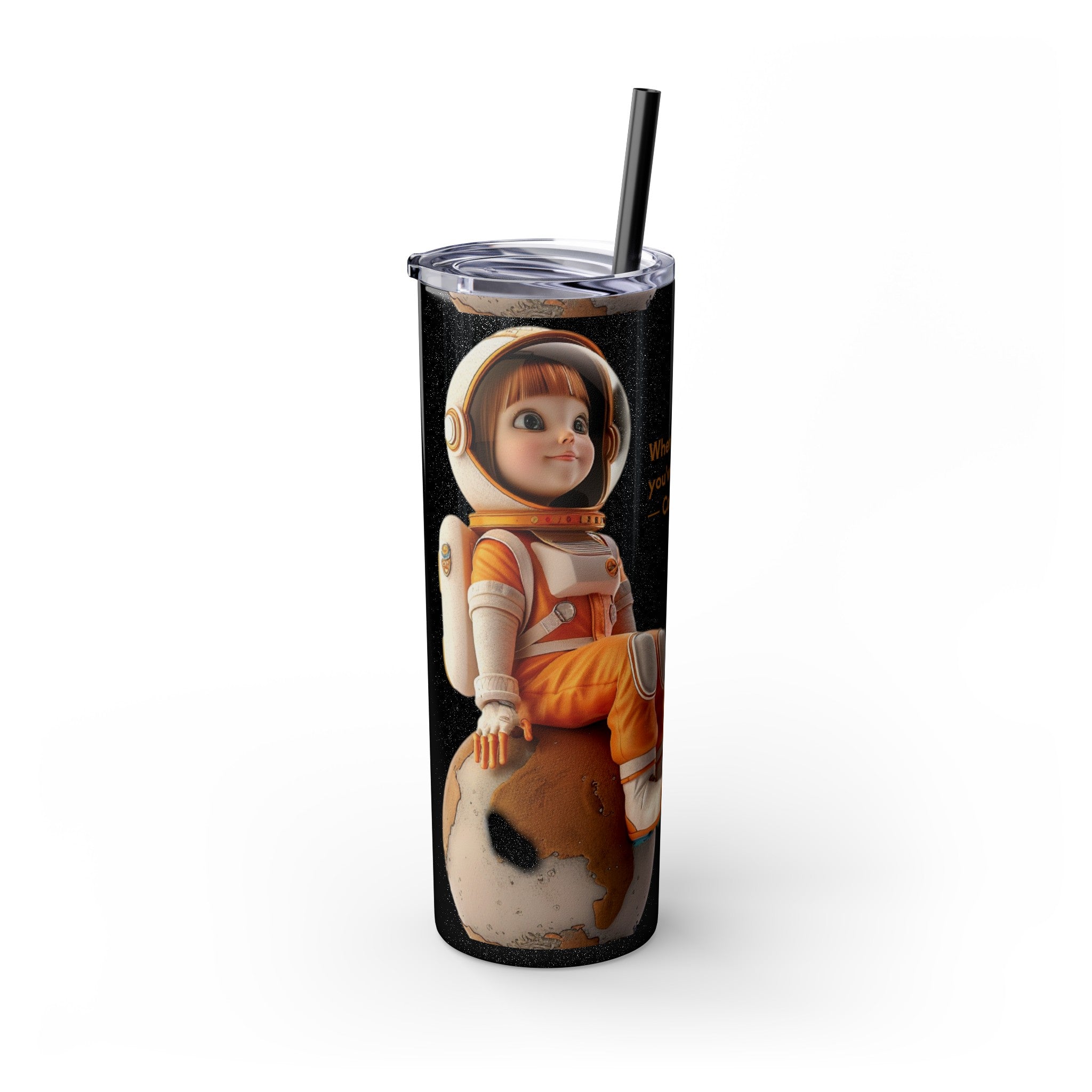 Skinny Tumbler with Straw, 20oz -Astronut