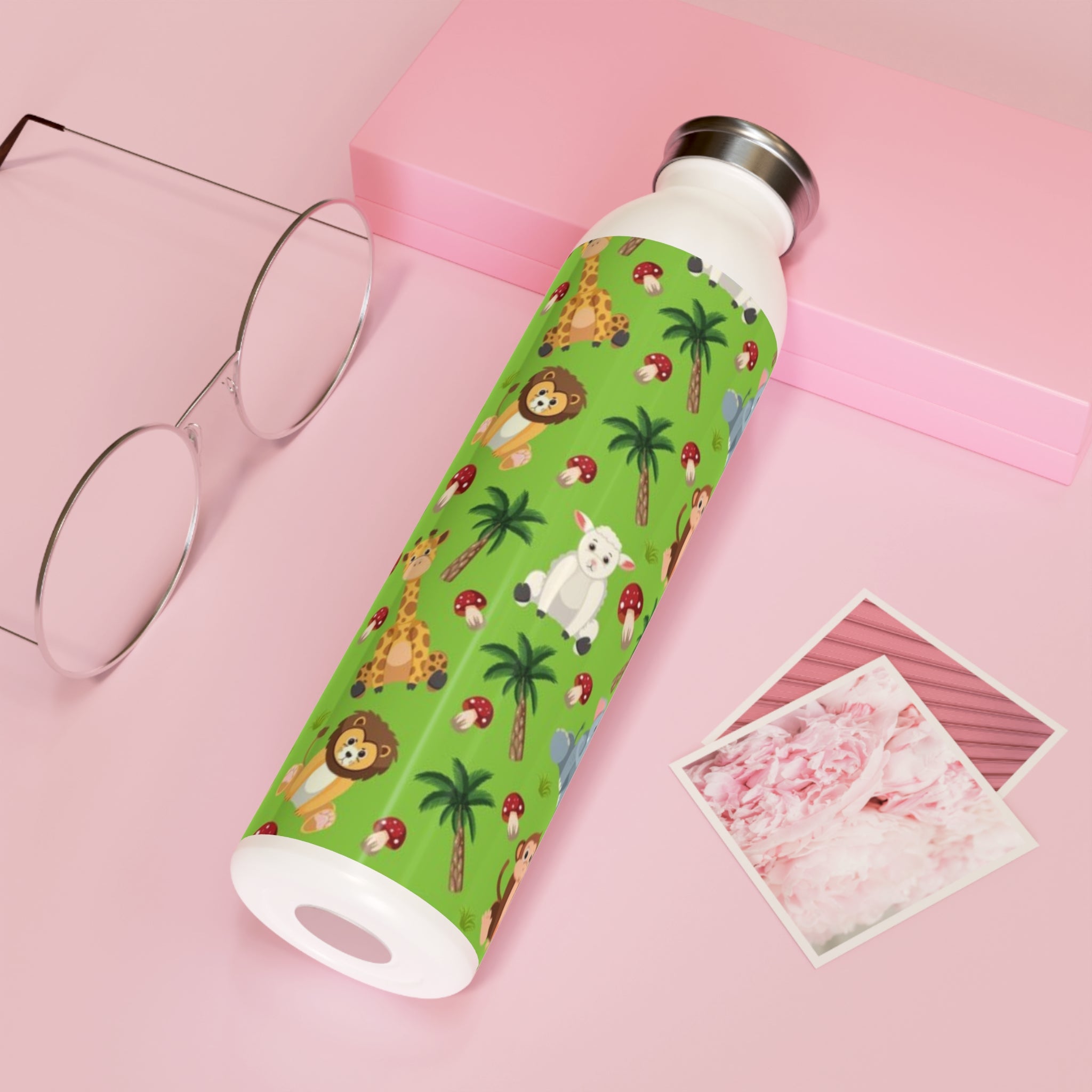 Nature's Canvas: 20oz Slim Water Bottle for Artistic Wildlife Lovers