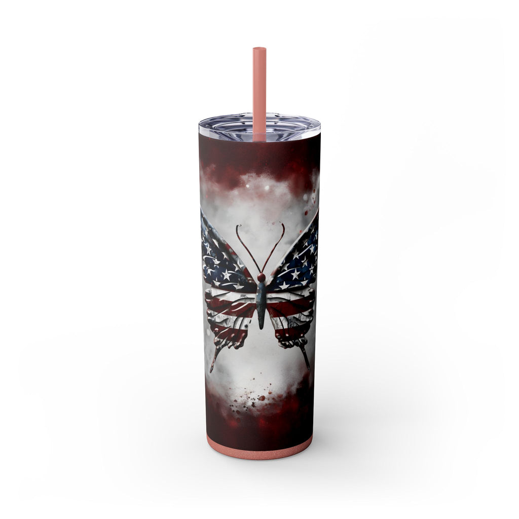 20oz Skinny Tumbler: Elegant Butterfly Design