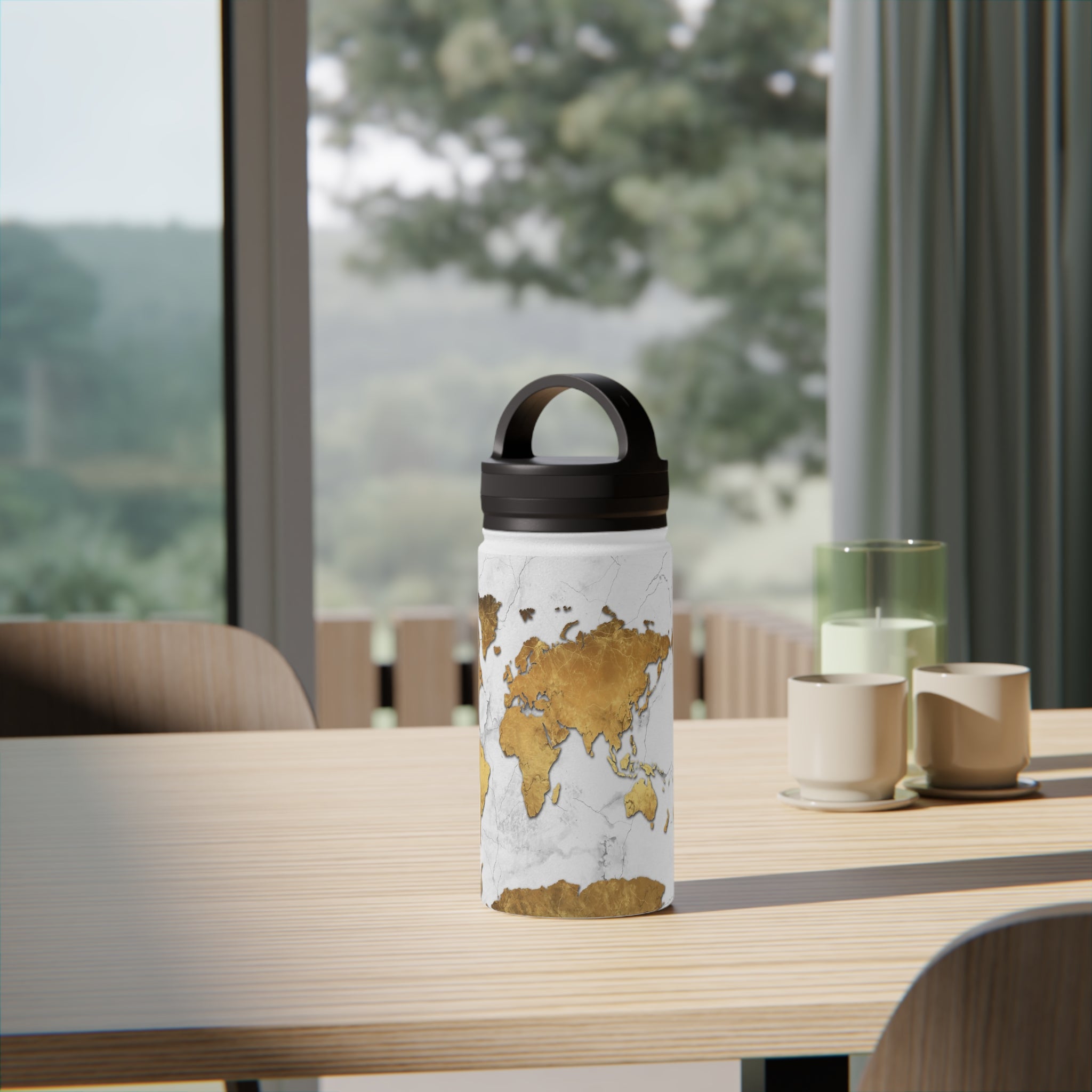 Marble Magic: Adventure-Ready Water Bottle