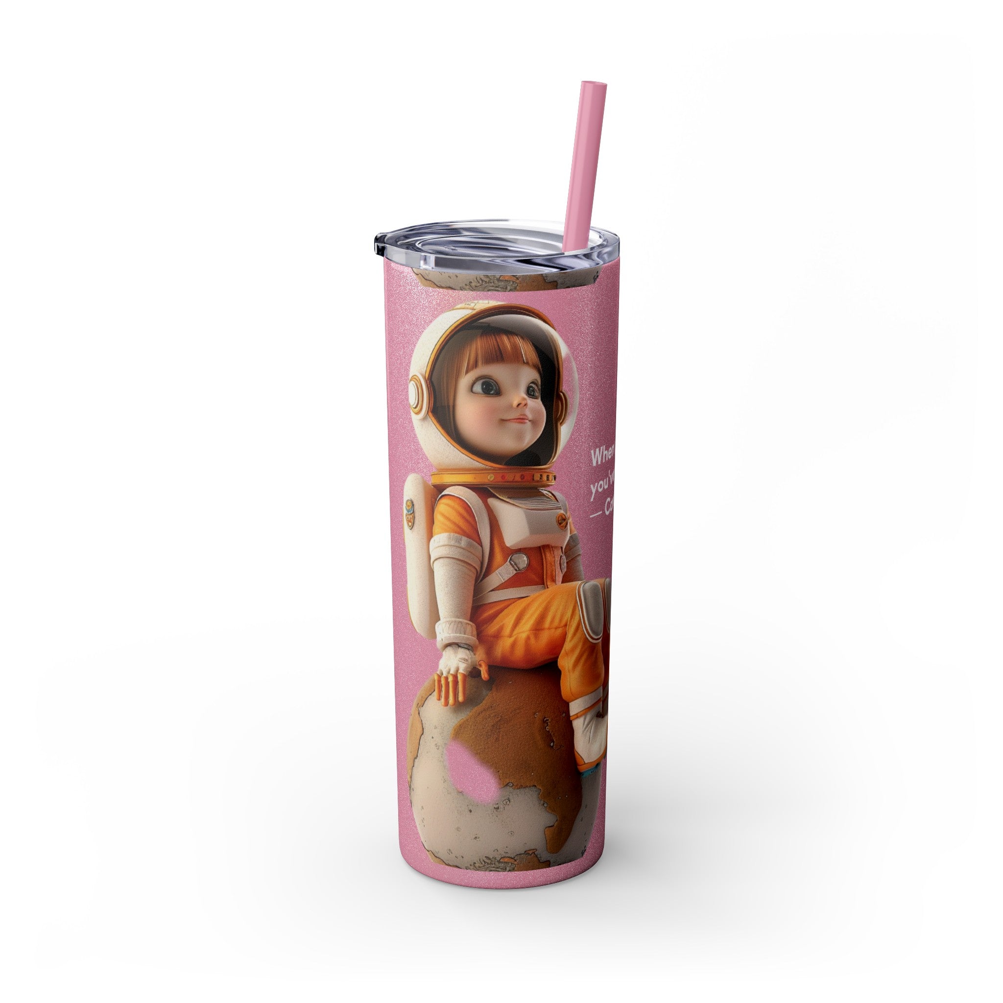 Skinny Tumbler with Straw, 20oz -Astronut