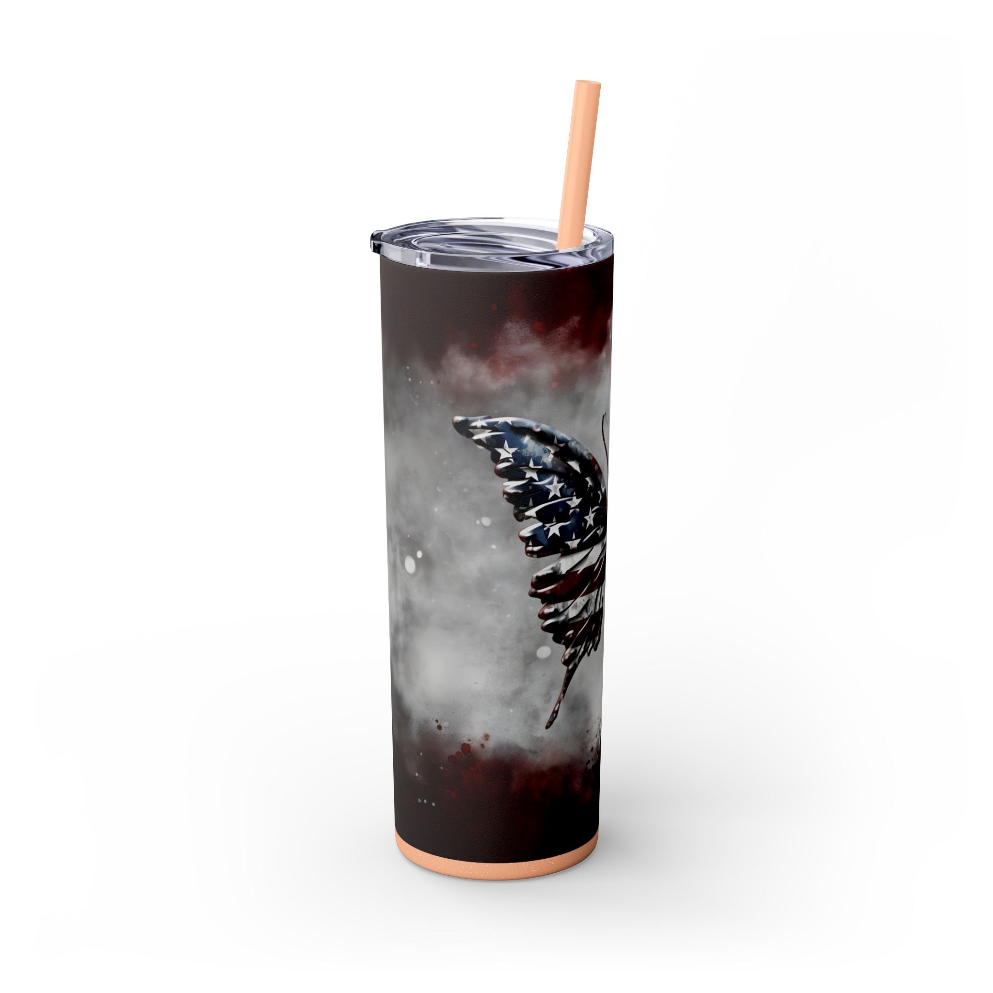 20oz Skinny Tumbler: Elegant Butterfly Design