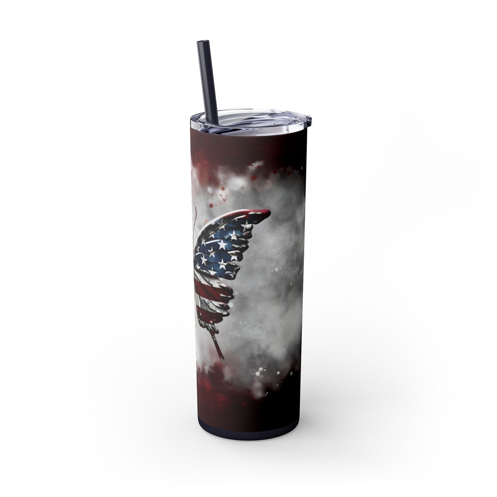 20oz Skinny Tumbler: Elegant Butterfly Design