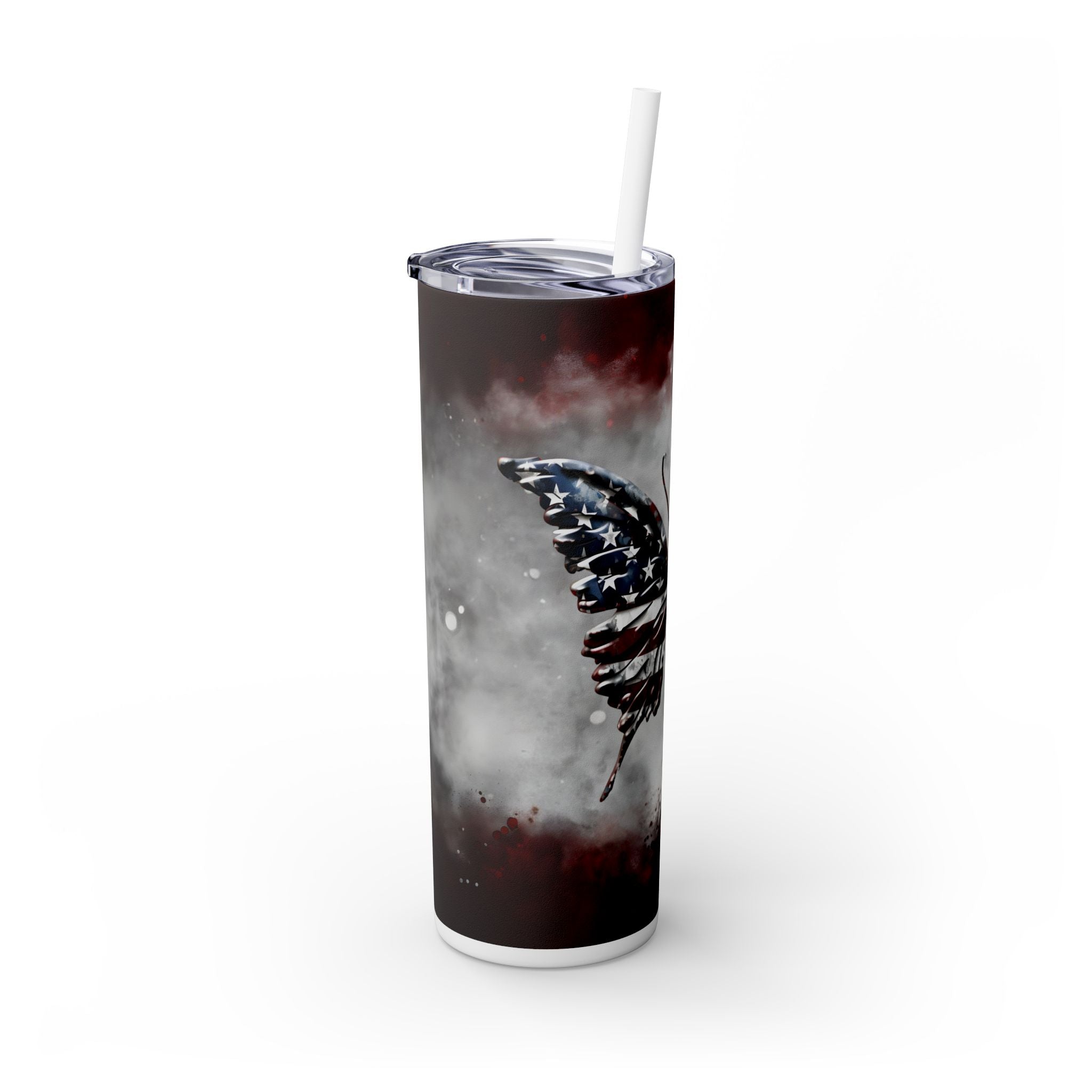 20oz Skinny Tumbler: Elegant Butterfly Design