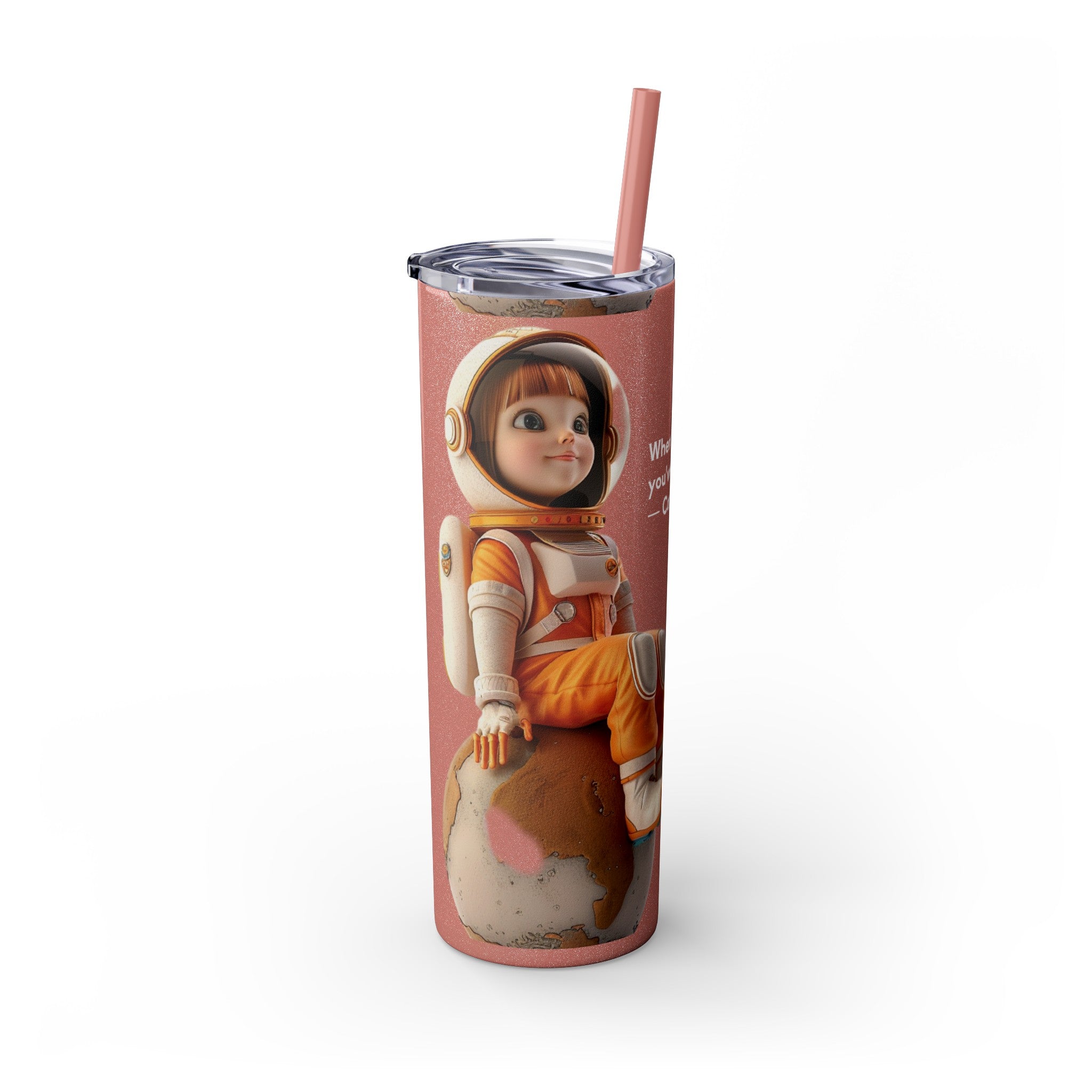 Skinny Tumbler with Straw, 20oz -Astronut