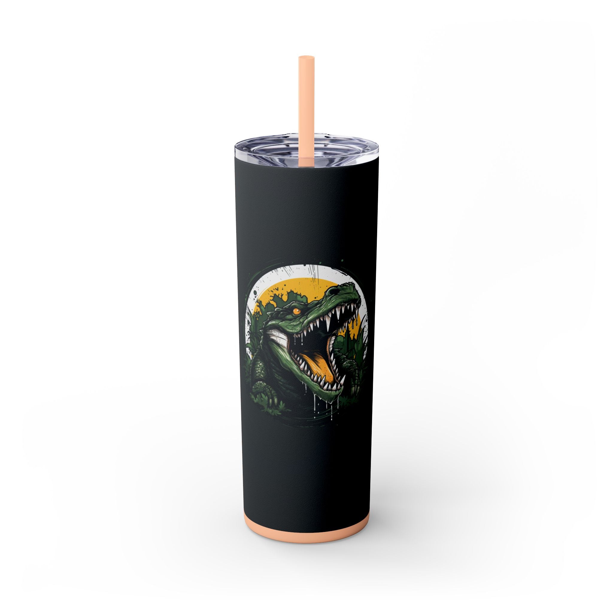20oz Skinny Tumbler: Crocodile Print for Every Sip