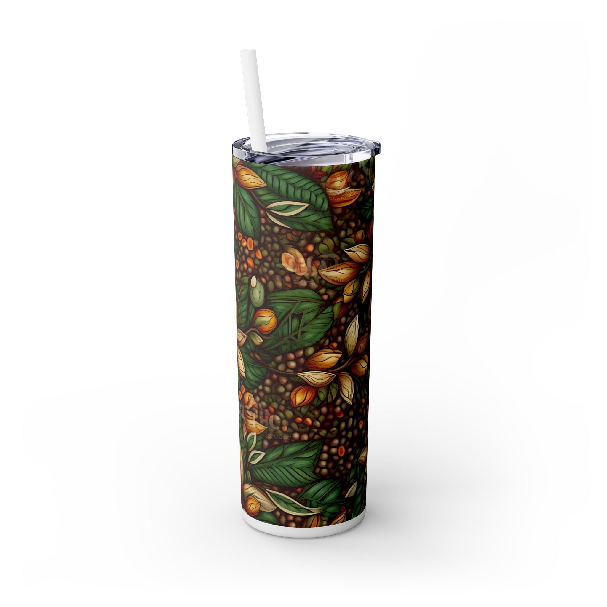 Nature's Bloom: Leaf & Flower Tumbler