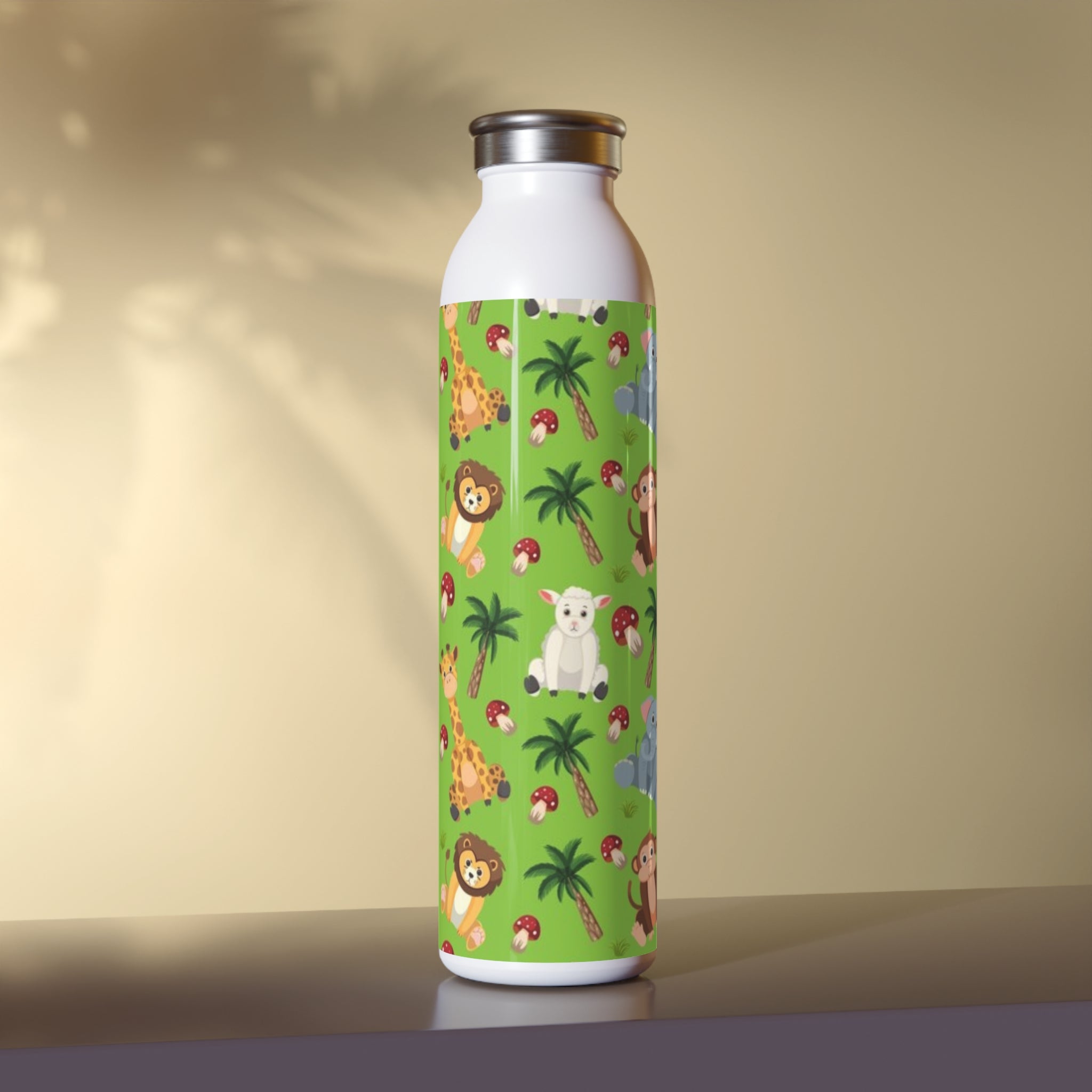 Nature's Canvas: 20oz Slim Water Bottle for Artistic Wildlife Lovers