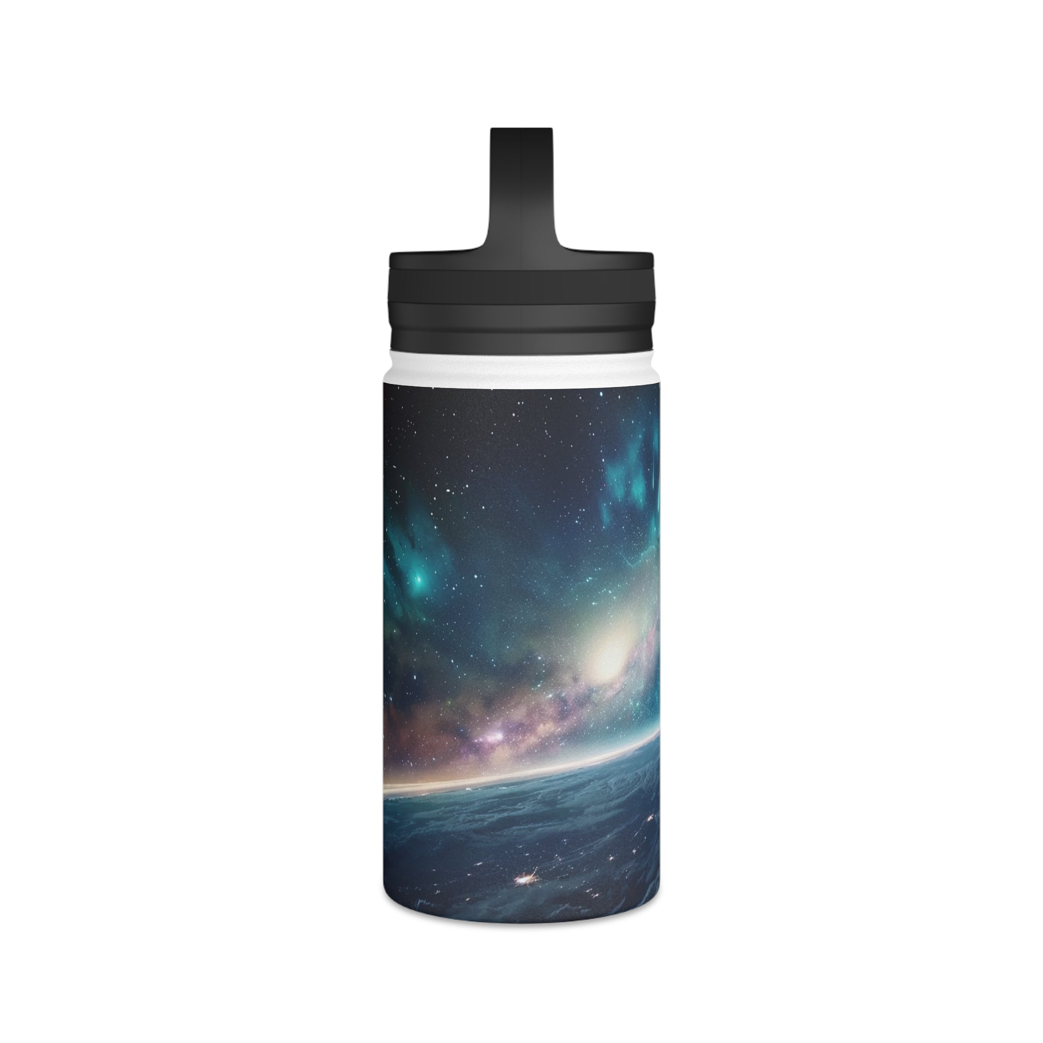 Stainless Steel Water Bottle, Handle Lid - Cosmic Adventure